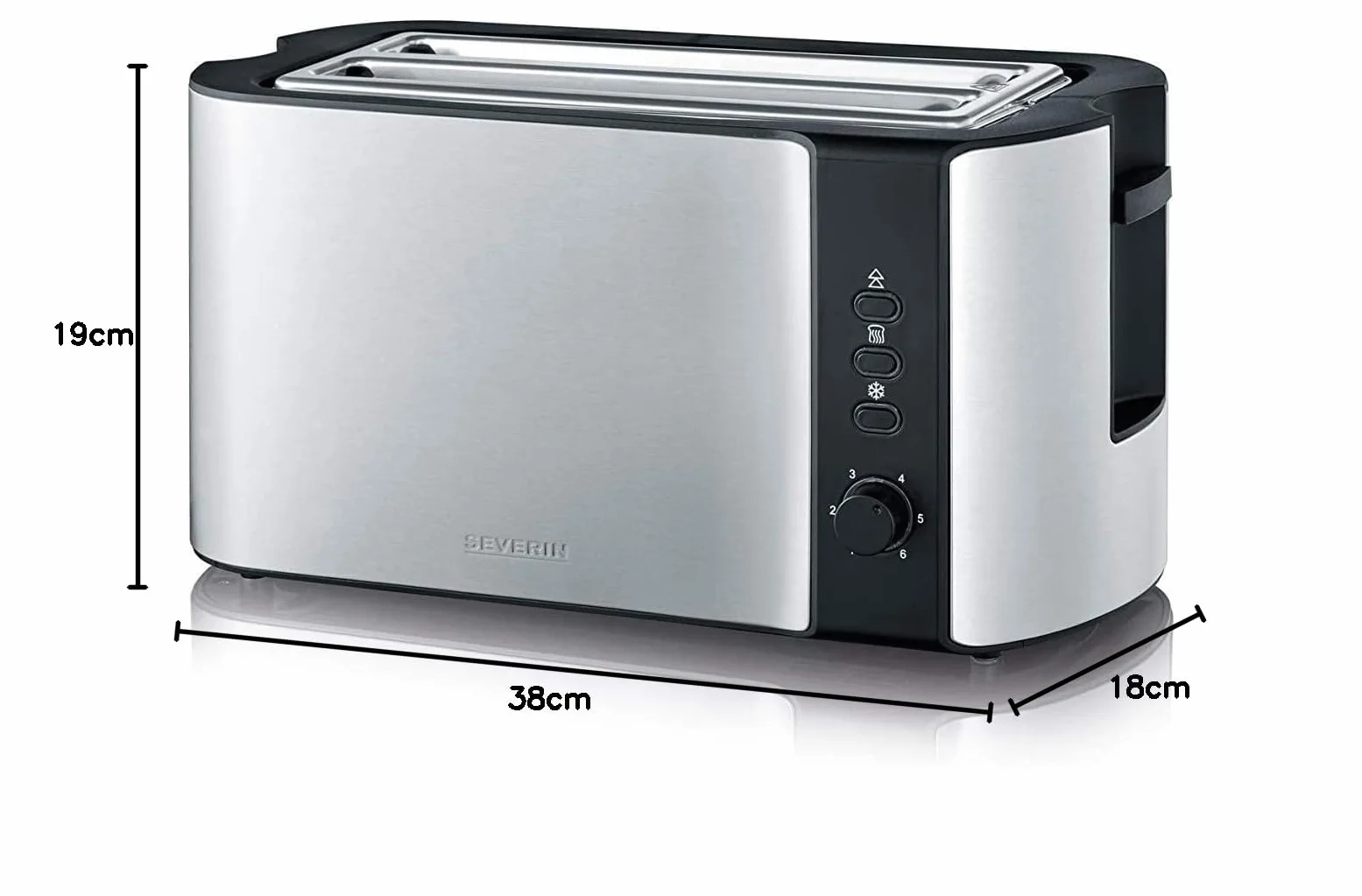 Severin AT 2590 Toster Stal Nierdzewna 1400 W Czarny Srebrny