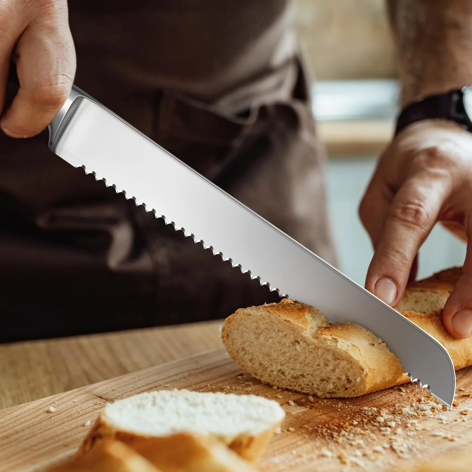 Nóż do chleba SHAN ZU ząbkowany nóż kuchenny stal nierdzewna 20 cm - seria CLASSIC