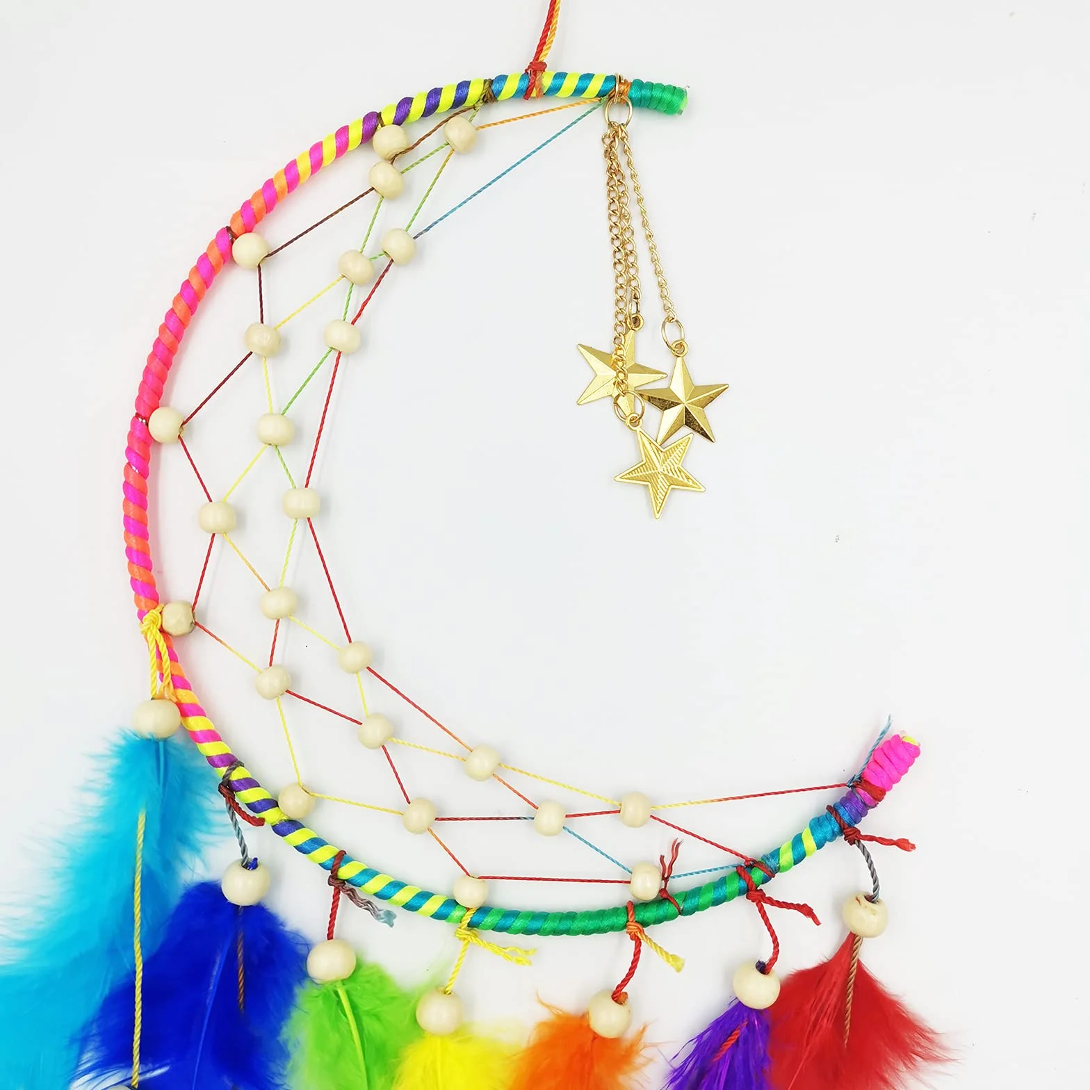 2 sztuki łapacz snów ręcznie robione szydełkowe kolorowe pióro dream ​catchers dekoracje ścienne na domu ozdoba prezenty świąteczne
