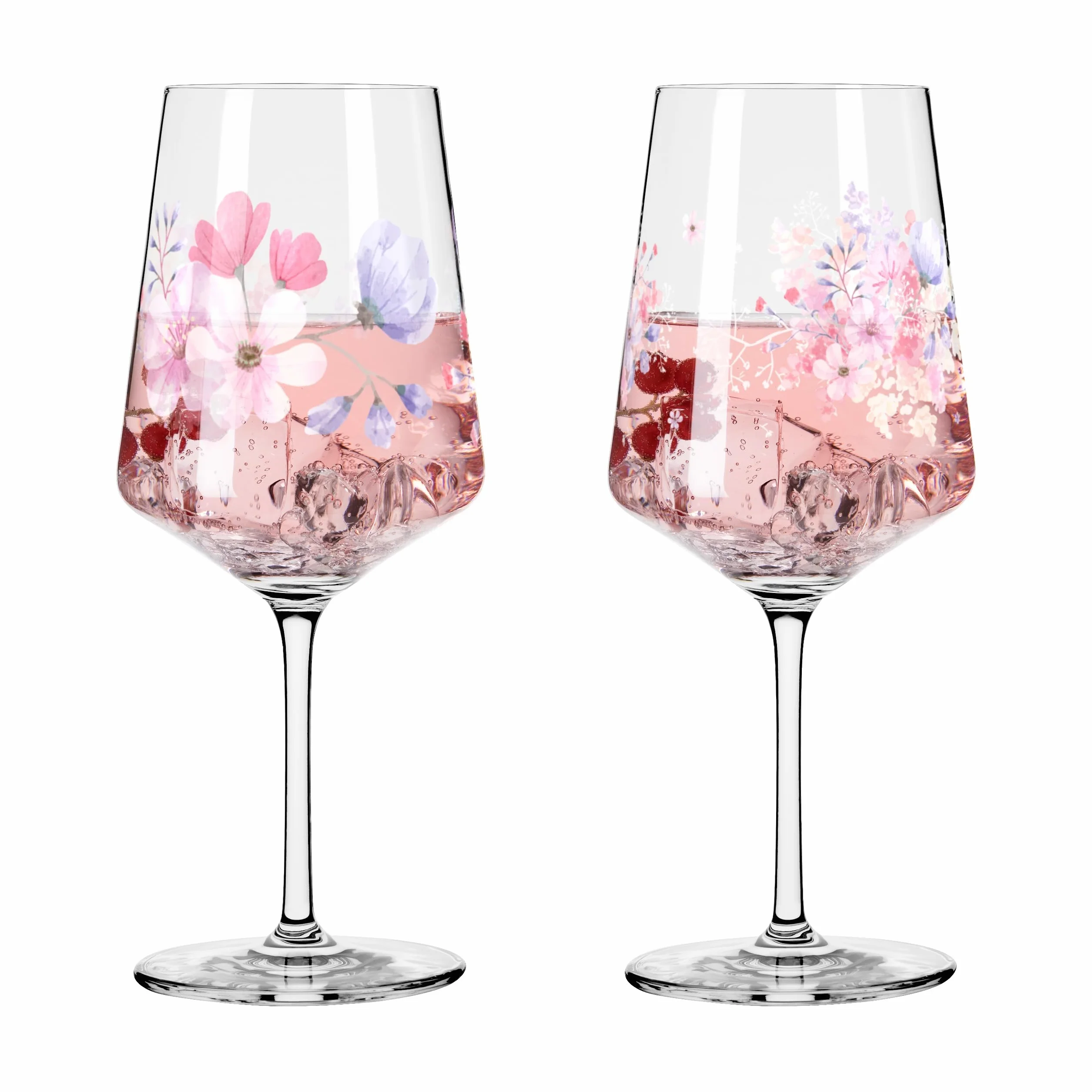RITZENHOFF Kieliszek do aperitifu 500 ml zestaw 2 szt. Sonet letni motyw łąki kwiatowej różowy fioletowy