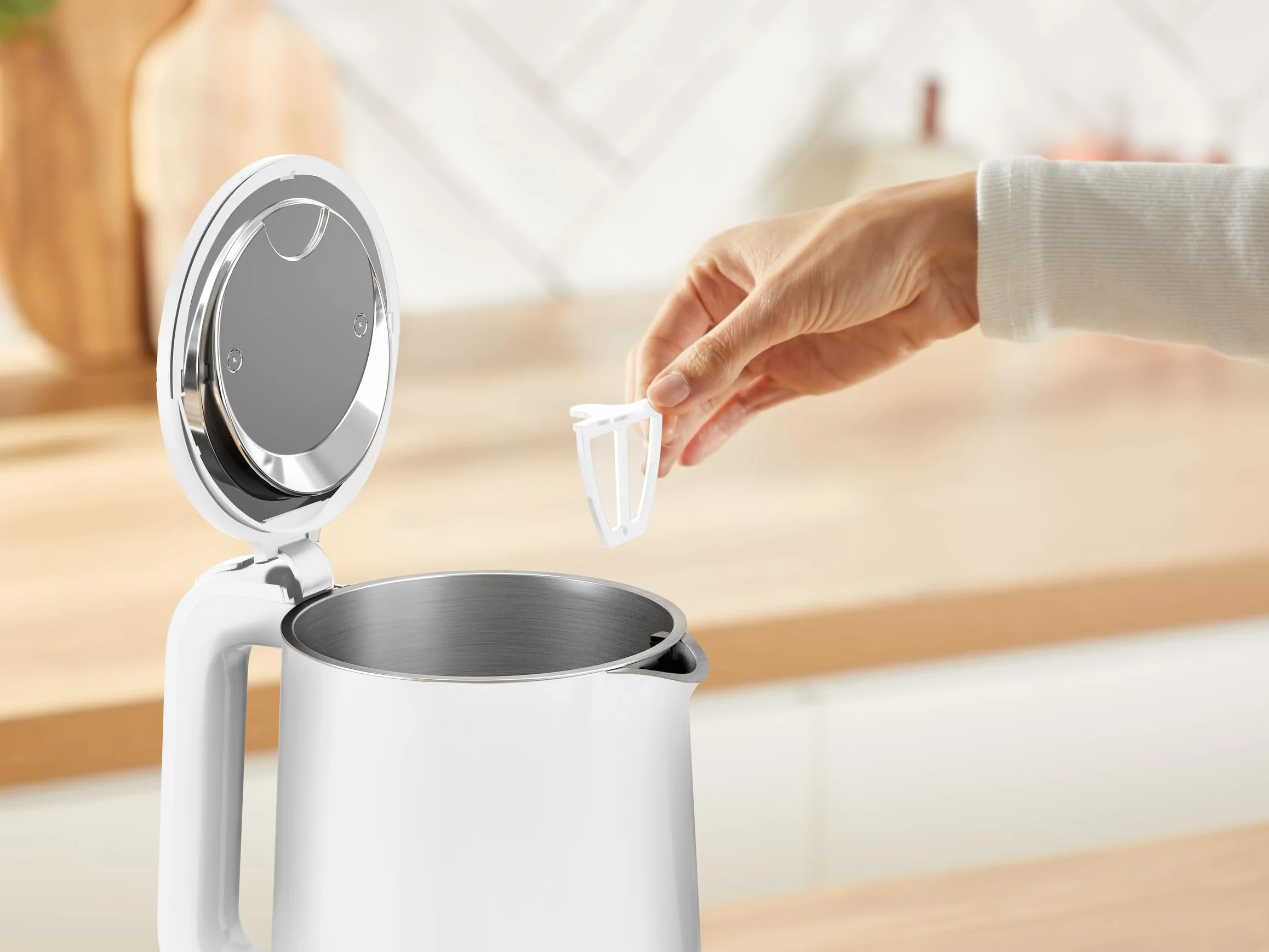 Tefal KO1411E0 Czajnik elektryczny Thermo Protect 1500 W stal nierdzewna biały