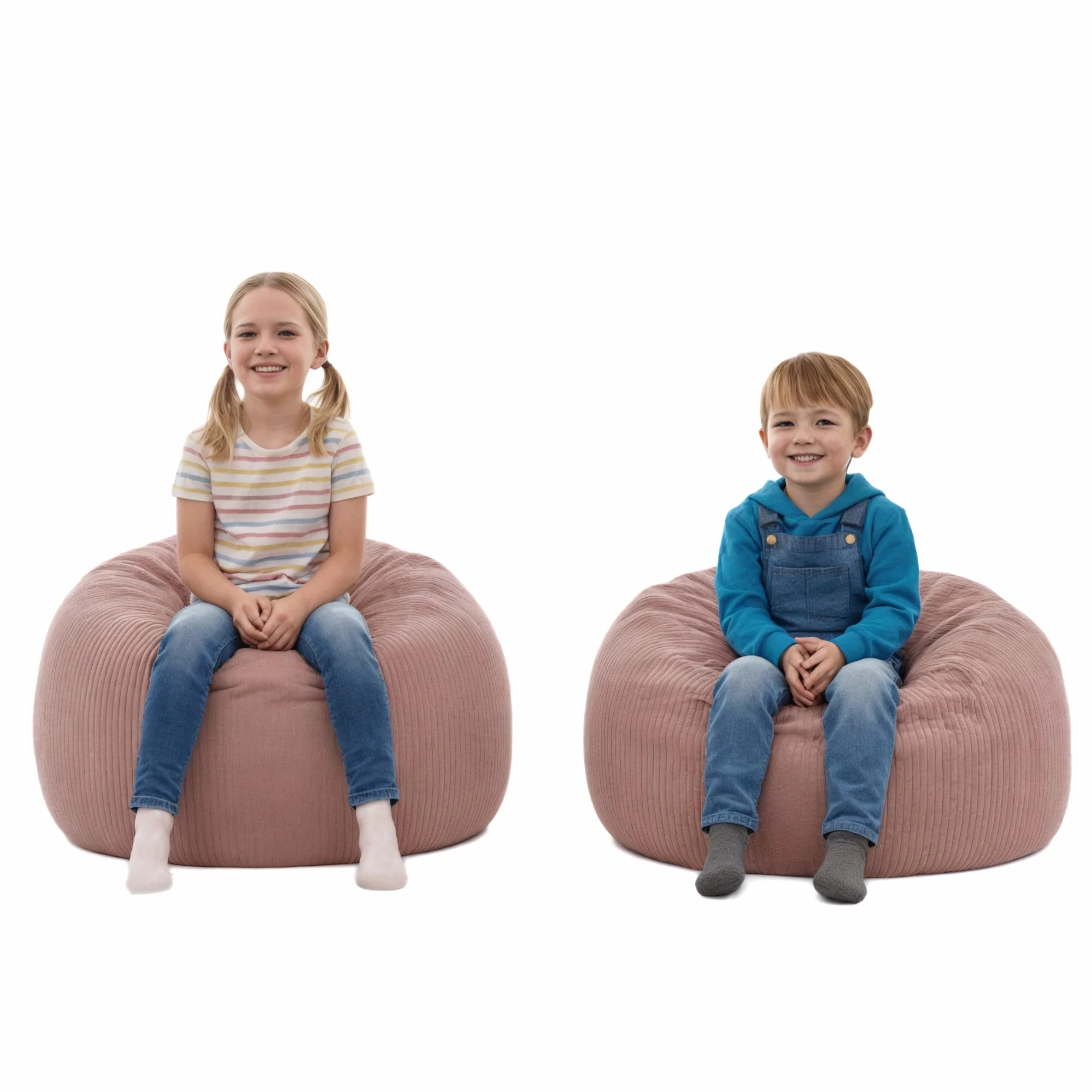 Pokrowiec na worek do siedzenia dla pluszaków 85x85x50 cm Öko-Tex zamek błyskawiczny różowy