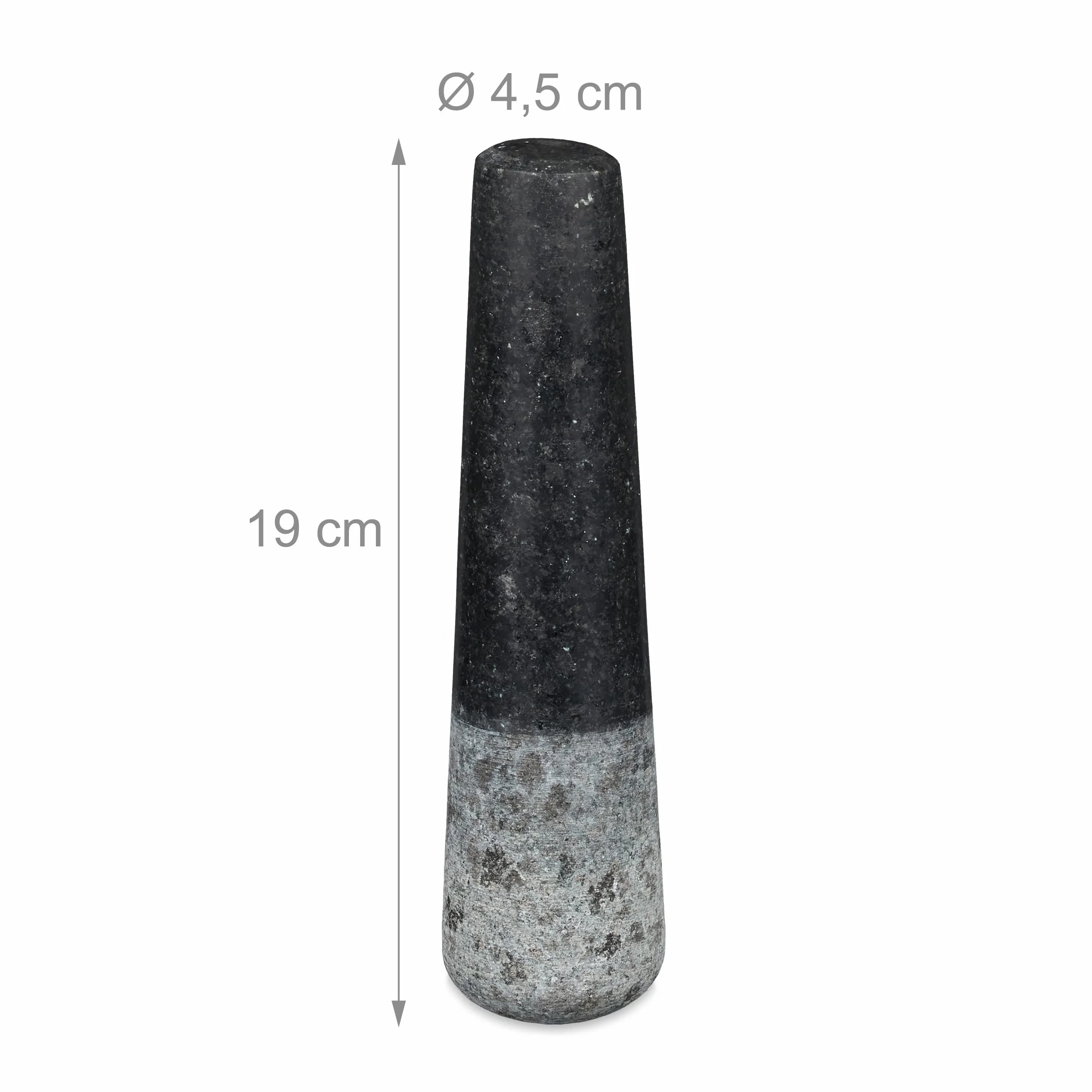 Relaxdays Moździerz Granitowy XXL z Tłuczkiem 5,6 kg Ø 20 cm 1 L Czarny