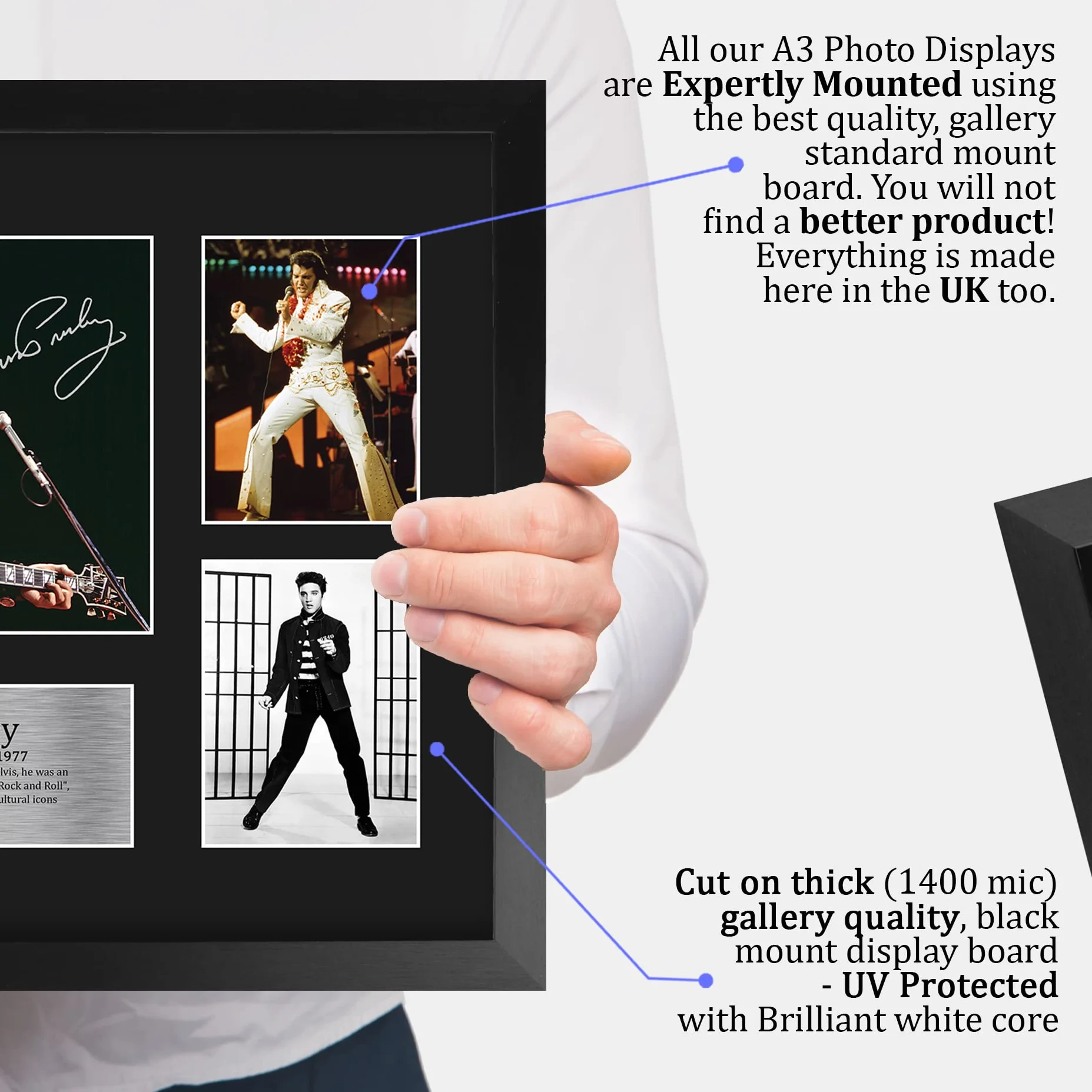 Elvis Presley Muzyczne Zdjęcie Z Autografem A3 Framed Pamiątka Dla Fanów