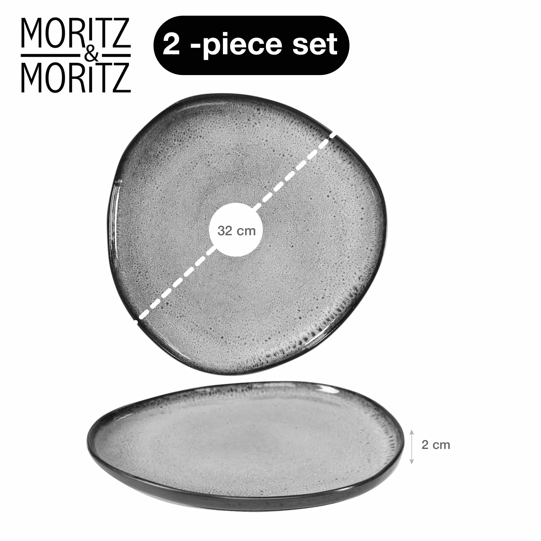 Moritz & Moritz ORGANIC zestaw talerzy do serwowania 2 szt. kamionka mikrofalowa zmywarka
