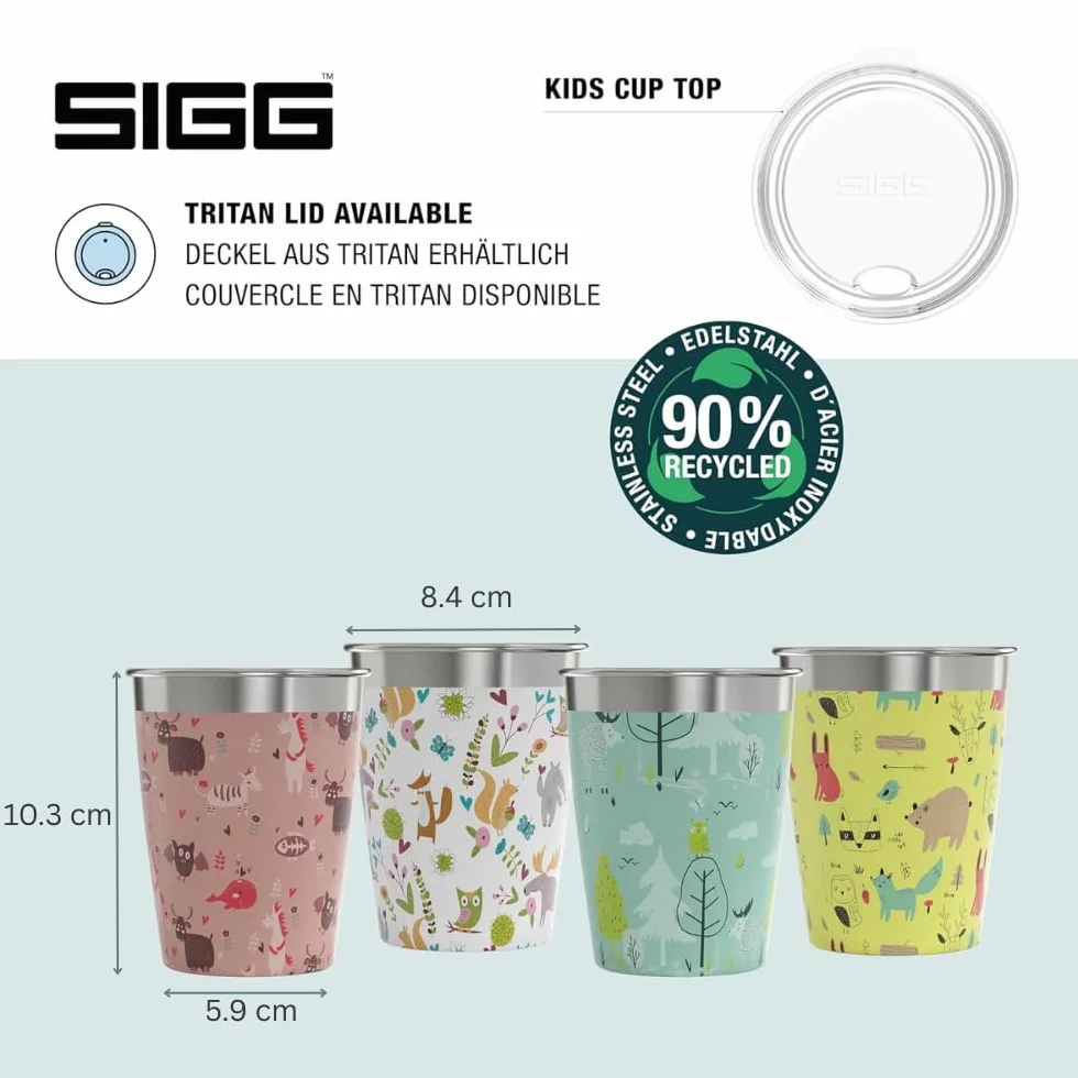 SIGG Zestaw Kubków Ze Stali Nierdzewnej Dla Dzieci 4 x 0,35 l