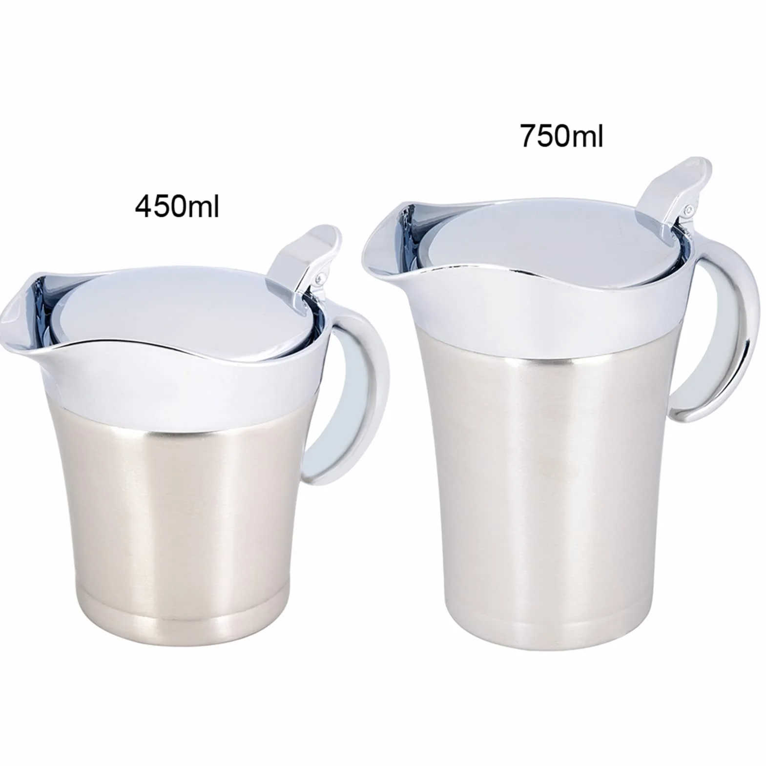 Sosjerka z pokrywką stal nierdzewna 304 podwójna ścianka izolacja termiczna 750 ml