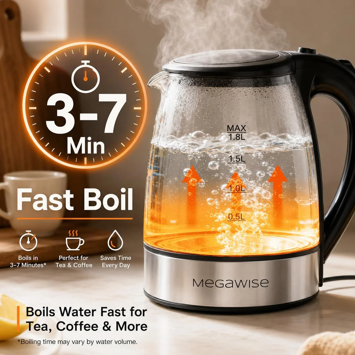 MEGAWISE Kettle Serious (biały, 1,8 l)