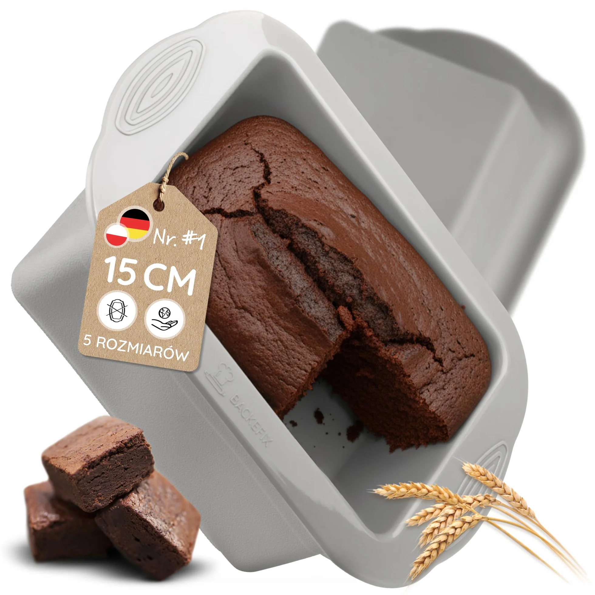 Backefix Elastyczna silikonowa forma do pieczenia chleba do 500 g, forma pudełkowa mała 15 cm, idealny rozmiar dla pojedynczych gospodarstw domowych do pieczenia chleba lub jako forma do pieczenia