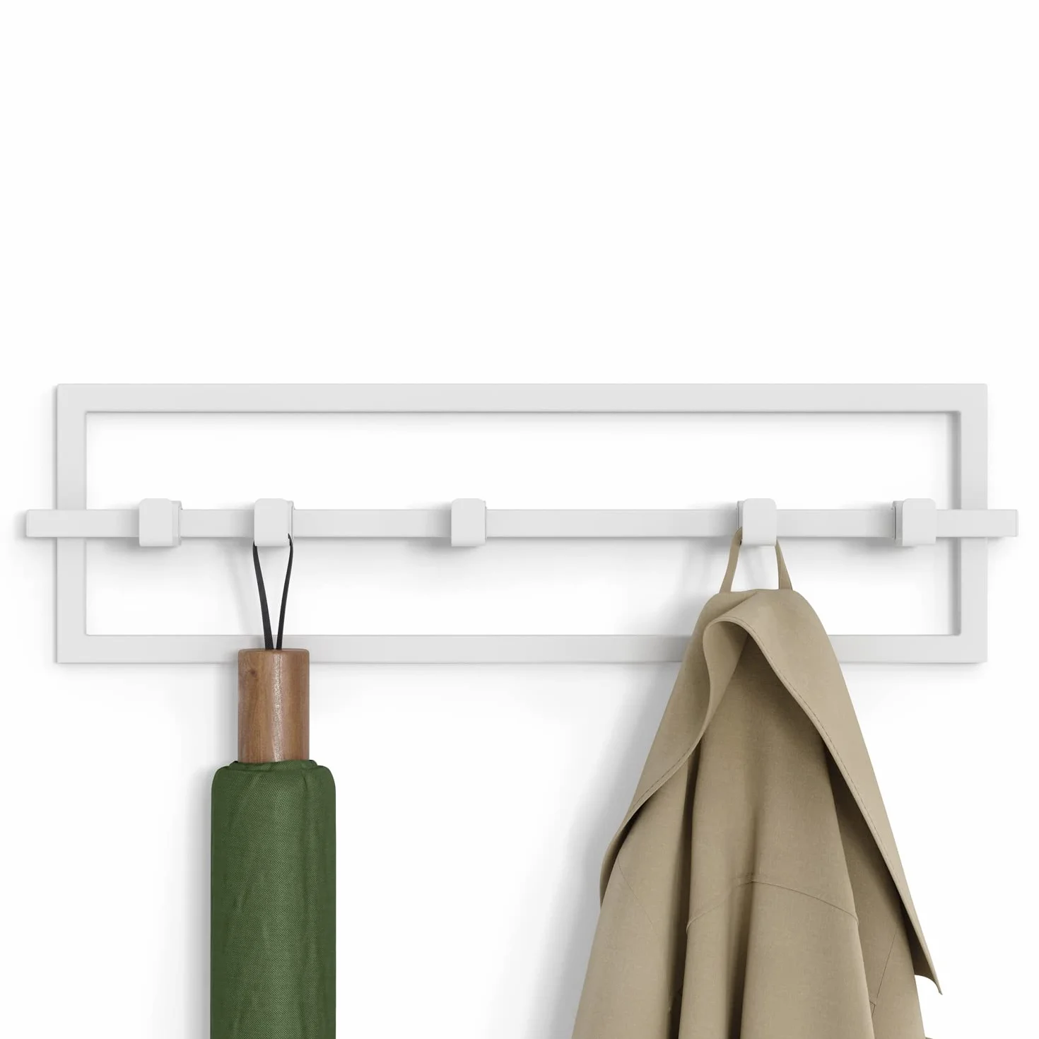 Umbra Cubiko wieszak na ubrania ścienna z ruchomymi haczykami, czarny