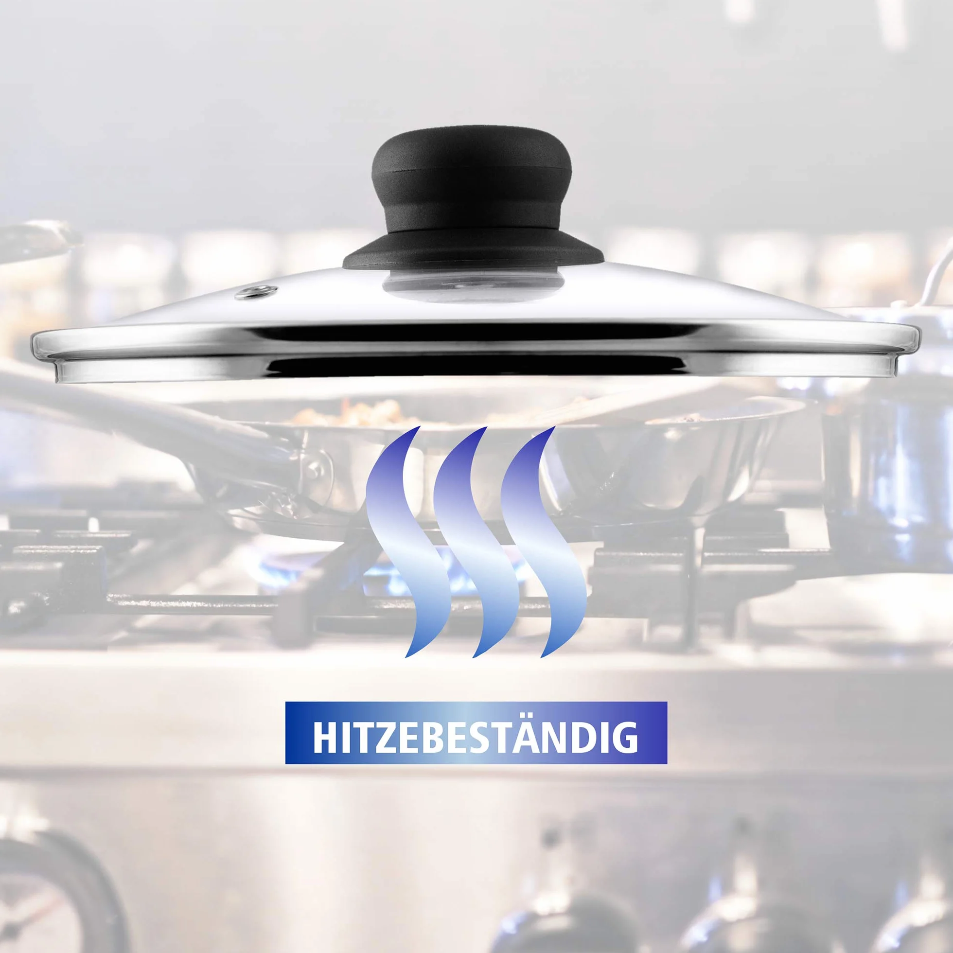KADAX szklana pokrywka do garnka, pokrywka uniwersalna ze szkla hartowanego do garnkow i patelni, odporna na wysokie temperatury, z otworem na pare i ergonomicznym uchwytem z tworzywa sztucznego