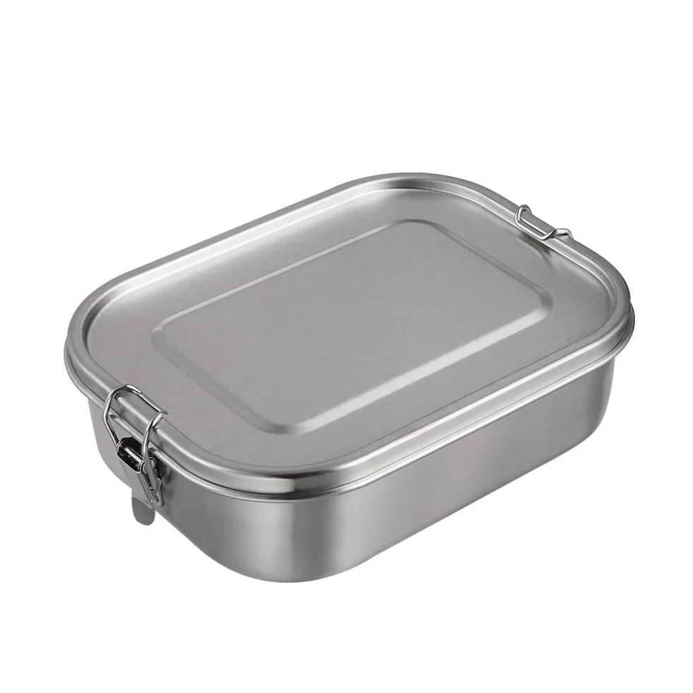 PIQIUQIU Pojemnik na kanapki ze stali nierdzewnej, 850 ml, zabezpieczony przed wyciekiem – pudełko na lunch, chleb pauzowy (nadaje się do mycia w zmywarce) – zrównoważone pudełko na lunch do szkoły