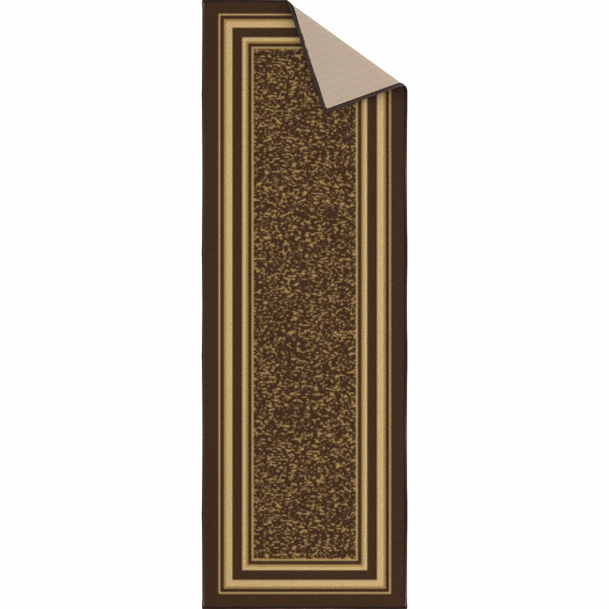 Ottomanson Ottohome Collection współczesny dywan z gumowym spodem, 50 x 150 cm, brązowy