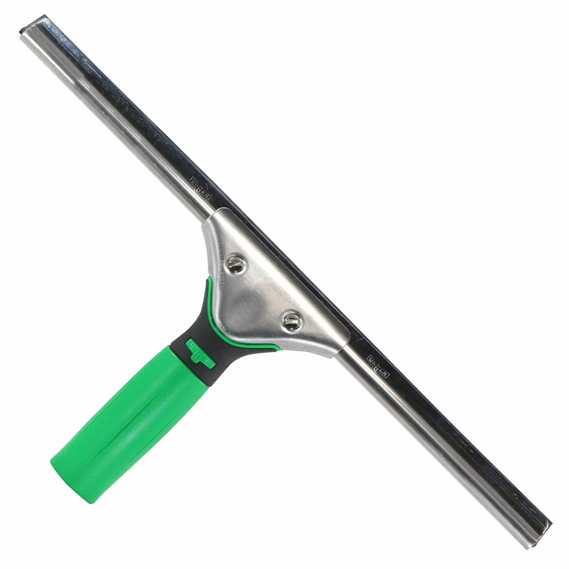 UNGER ErgoTec rakiel do okien 45 cm – gumowy ściągacz, kanał ze stali nierdzewnej i gumowy uchwyt – sprzęt do czyszczenia okien UNGER
