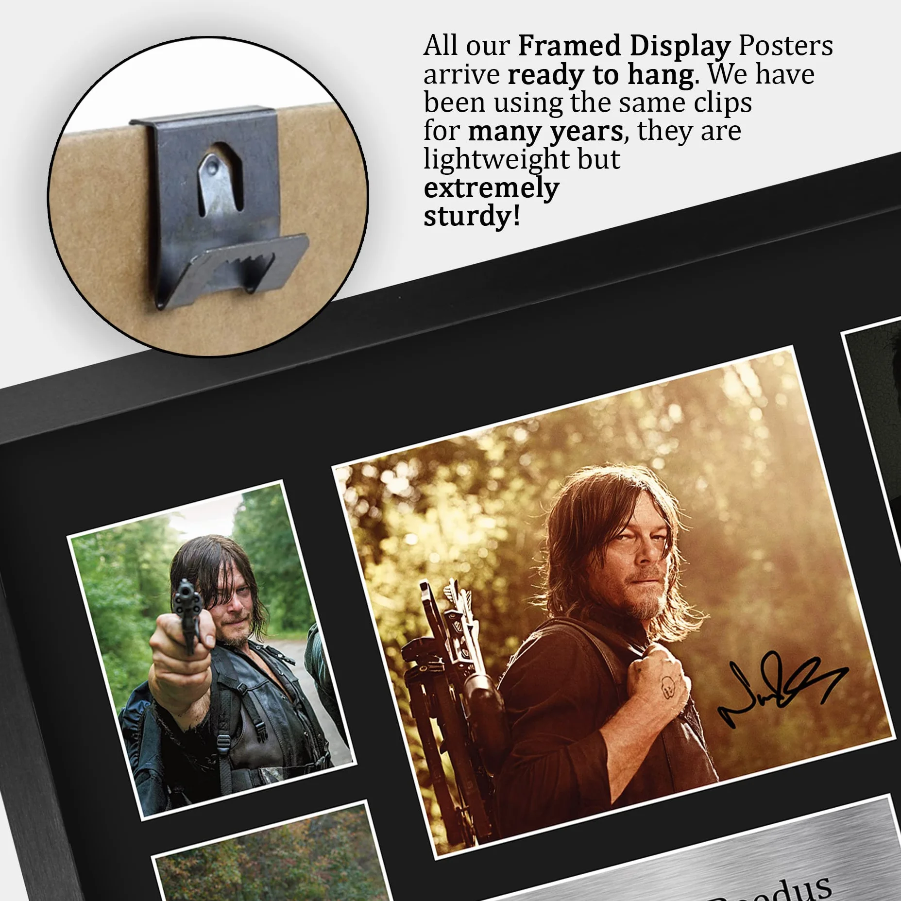 HWC Trading FR A3 Norman Reedus Walking Dead Daryl Prezenty Drukowane Podpisane Zdjęcie Z Autografem Dla Fanów Seriali Telewizyjnych - A3 Framed