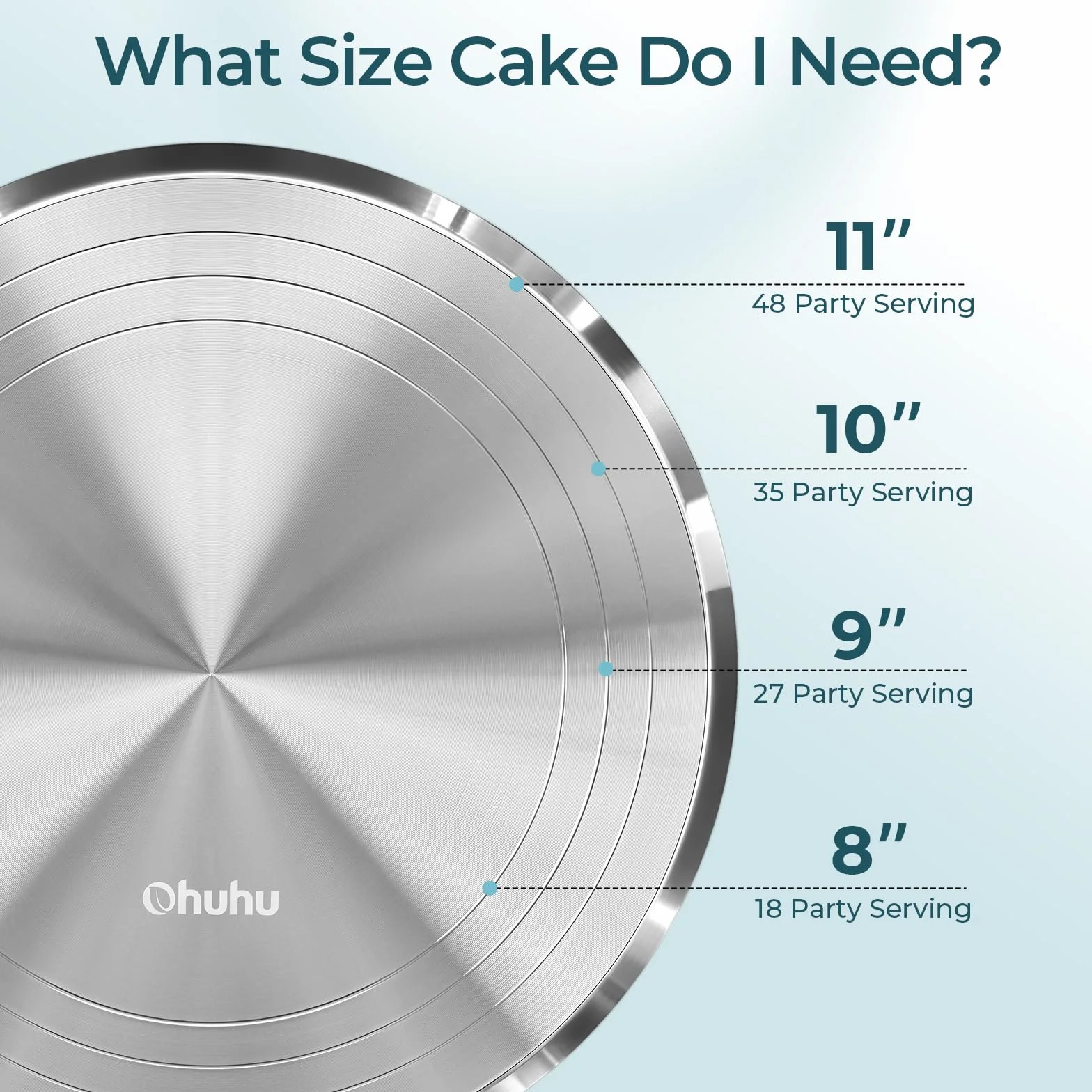 Ohuhu Obrotowa patera na tort 30 cm ze stopu aluminium