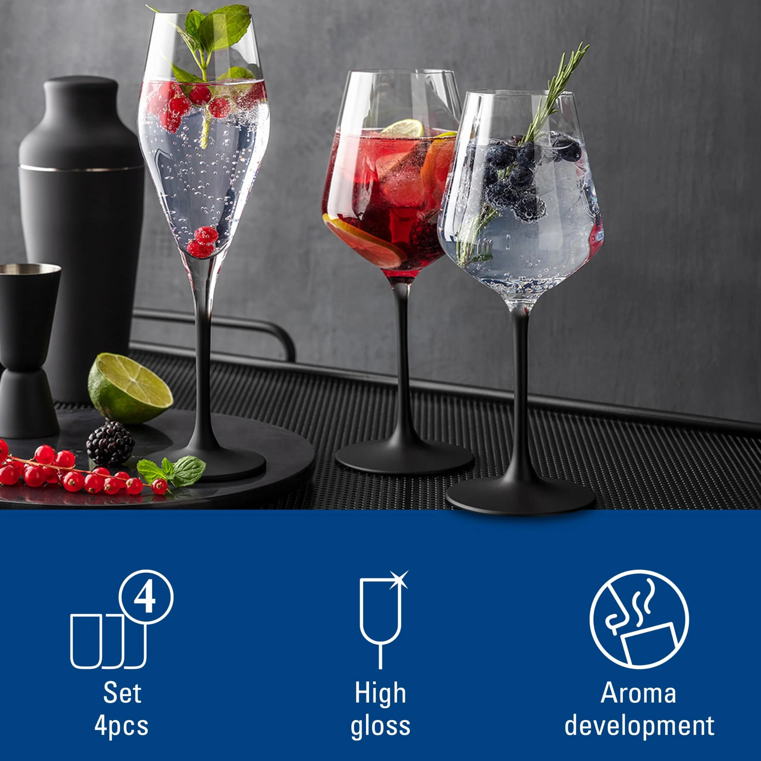 Villeroy & Boch Manufacture Rock zestaw kieliszków do czerwonego wina 4 sztuki 380 ml szkło kryształowe