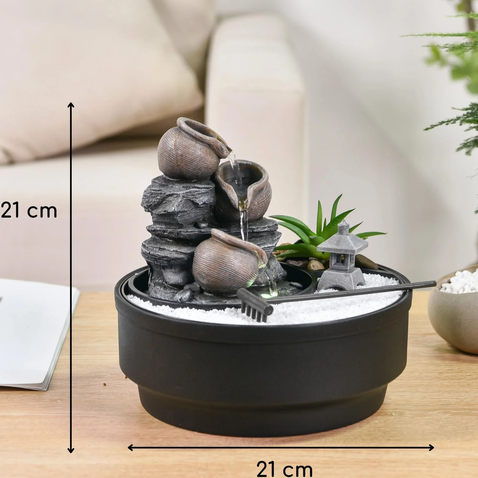 Fontanna ogrodowa Zen Oasis Zen'Light LED kolorowe światło H21 cm