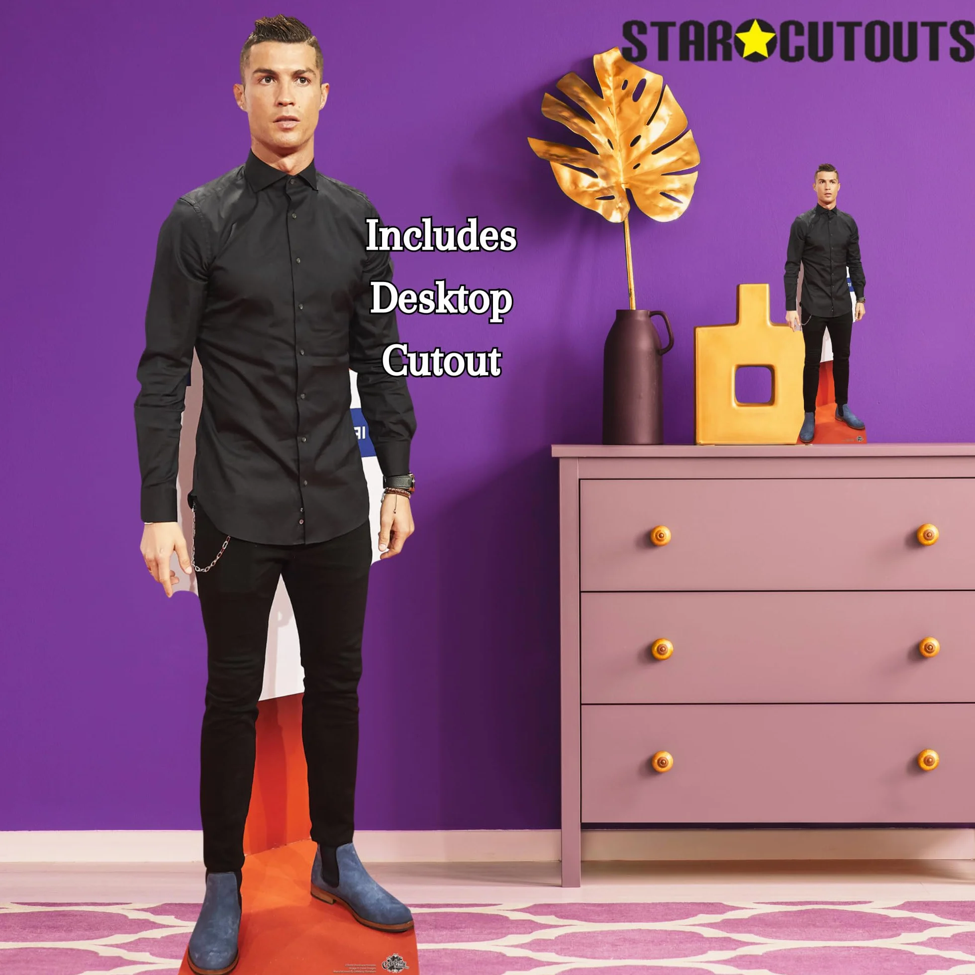 Karton z wycięciem Christiano Ronaldo, wielokolorowy, 181 cm