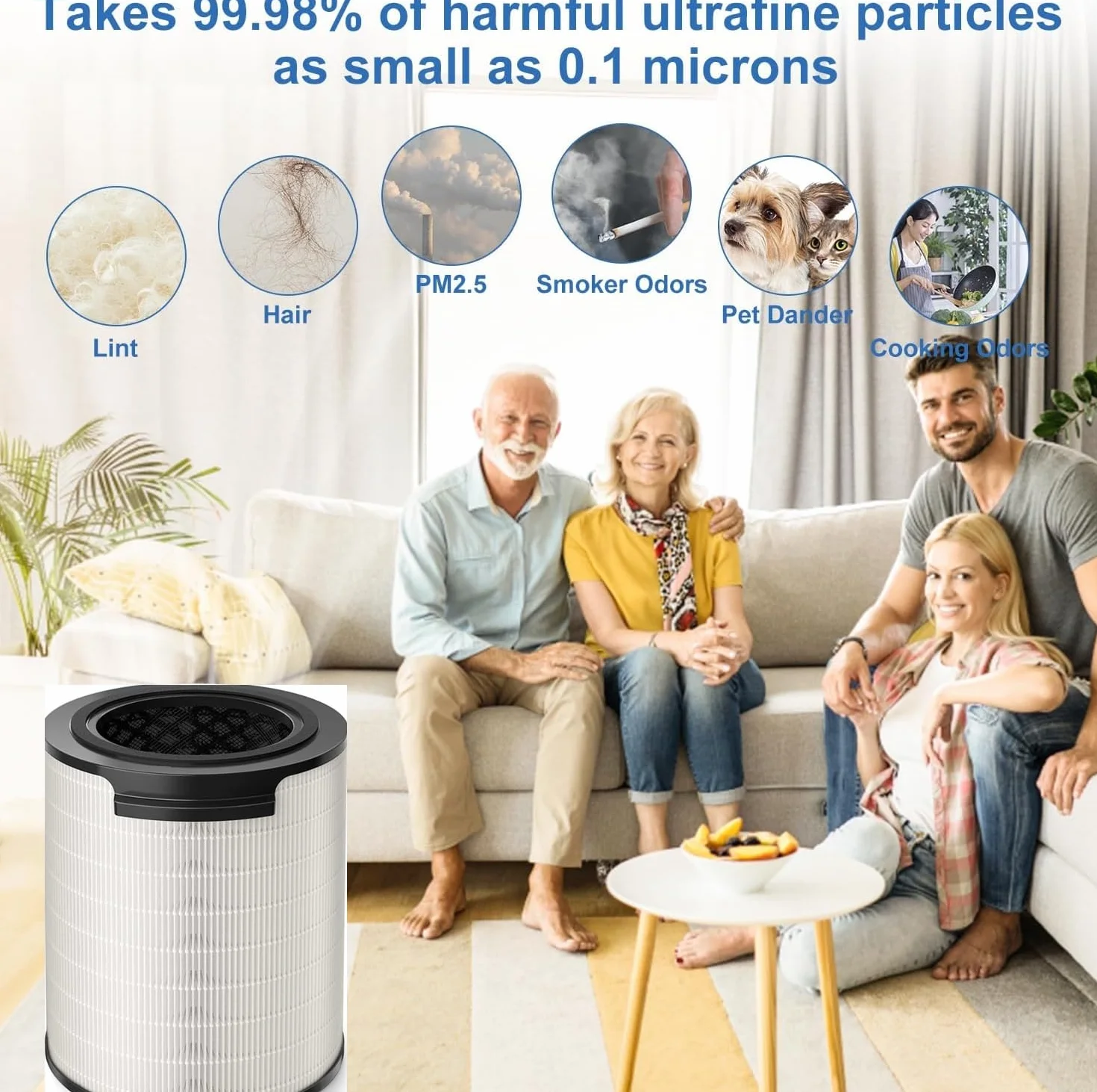 Zamienny filtr HEPA FY1700 kompatybilny z oczyszczaczem powietrza serii Philips 1000i numer modelu AC1715/70、 AC1715/41、 AC1715/30, część FY1700/30
