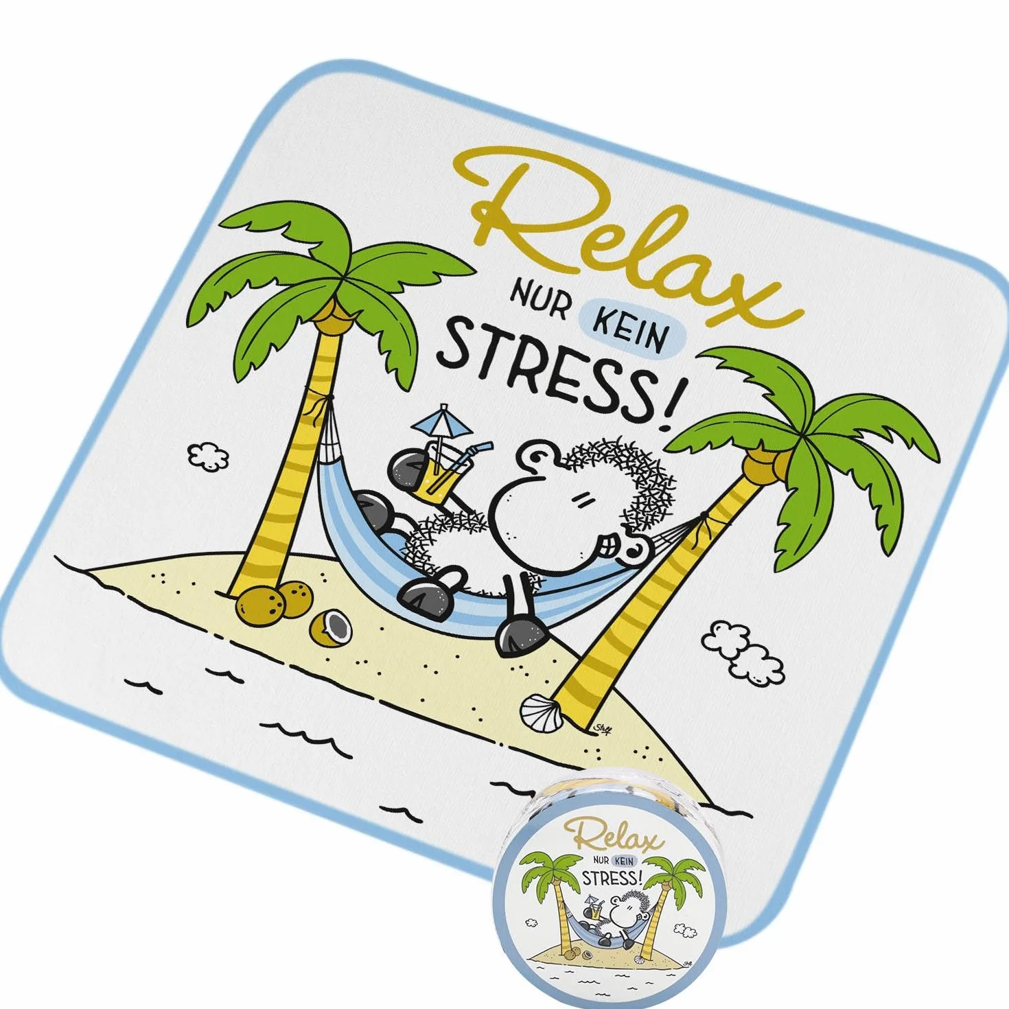 Sheepworld Magiczny ręcznik z sentencją Relax 30 cm x 30 cm bawełna prezent