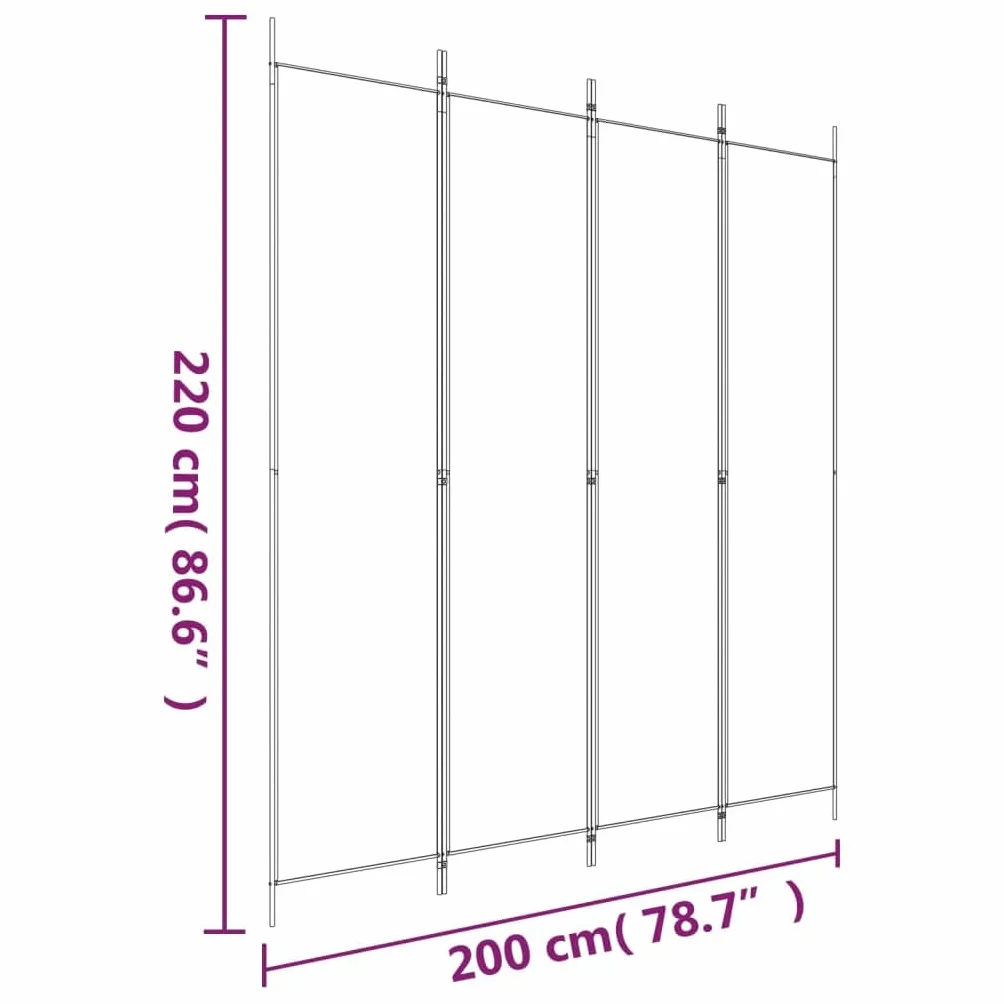 vidaXL Parawan 4-panelowy, antracytowy, 200x220 cm, tkanina, parawan pokojowy, przegroda, przegroda pokojowa, parawany pokojowe, przegrody