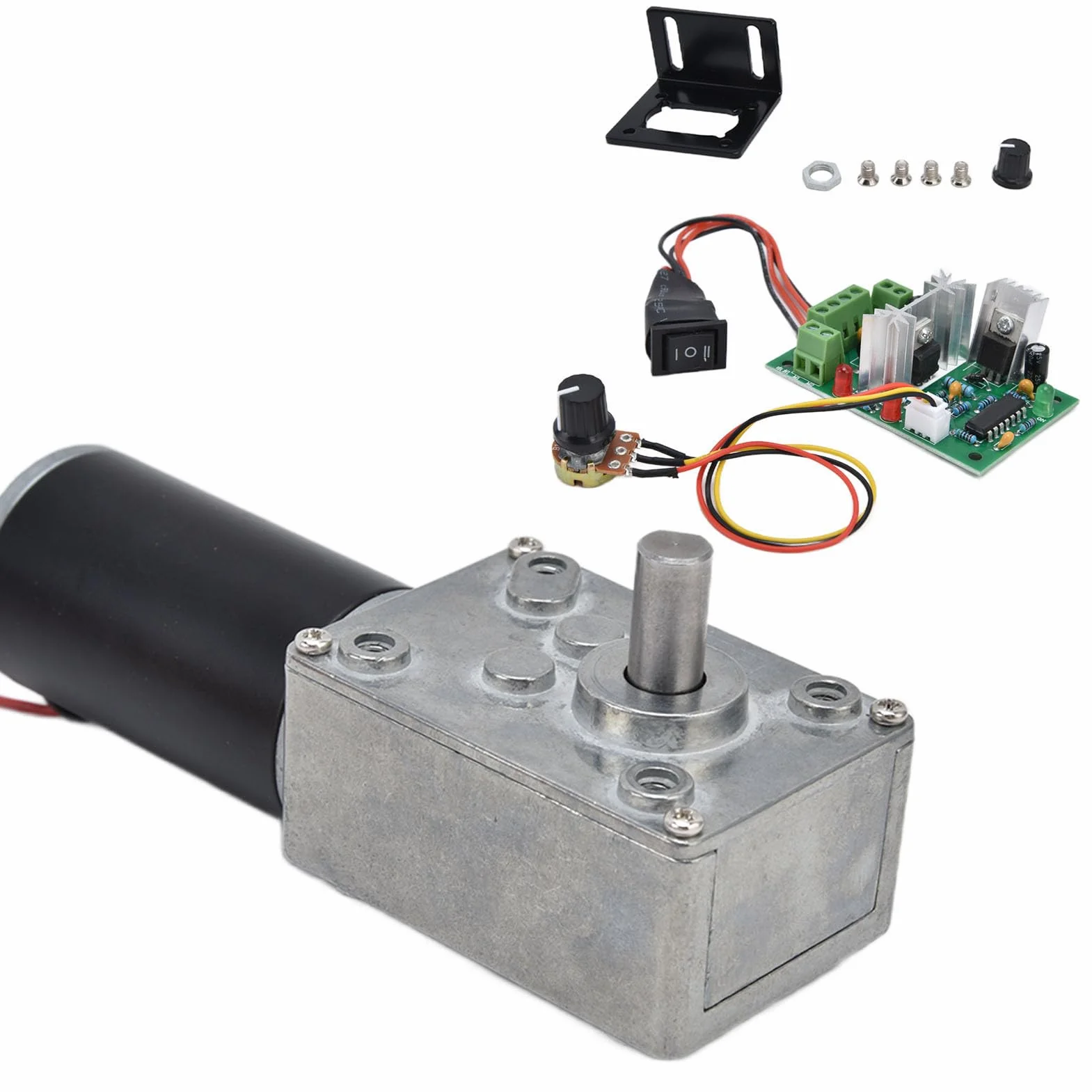 Silnik DC 12V 50 Obr./min Motoreduktor z Wałem 8 mm PWM Seria 20-400 RPM