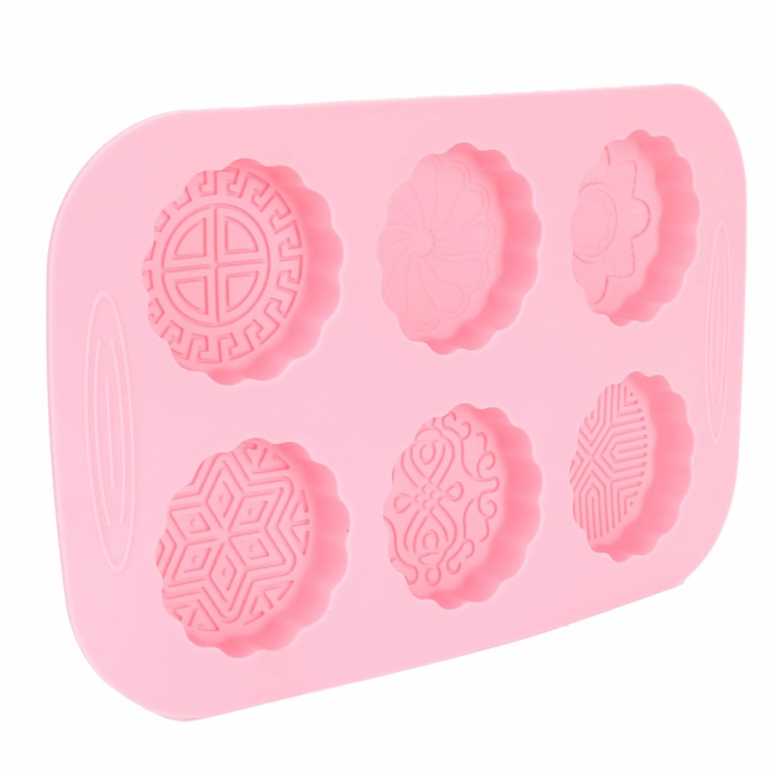 6 Siatki Mooncake Silikonowe Formy DIY Pieczenie Ręcznie Robione Mydło Formy na Deser Narzędzie Kuchenne Oczyszczona Woda Zmywarka do Puszki do łatwej Czyszczenia Silikonowe Ciasta