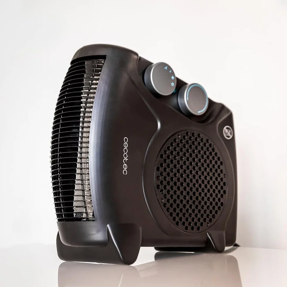 Cecotec Termowentylator ReadyWarm 2000 Max Dual czarny. 2000 W, 3 tryby pracy (chłodzenie/ciepło/gorąco), lekki, regulowany termostat, cichy, ochrona przed przegrzaniem
