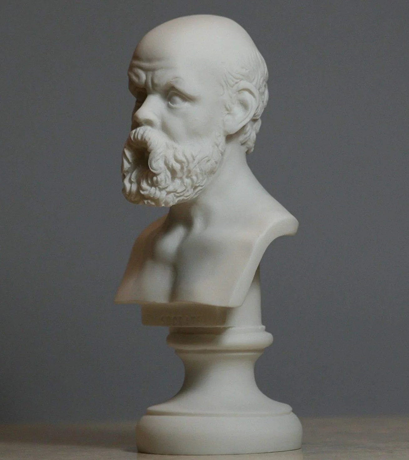 Artist Unknown Grecki filozof Sokrates Popiersie Statua Alabaster 15 cm