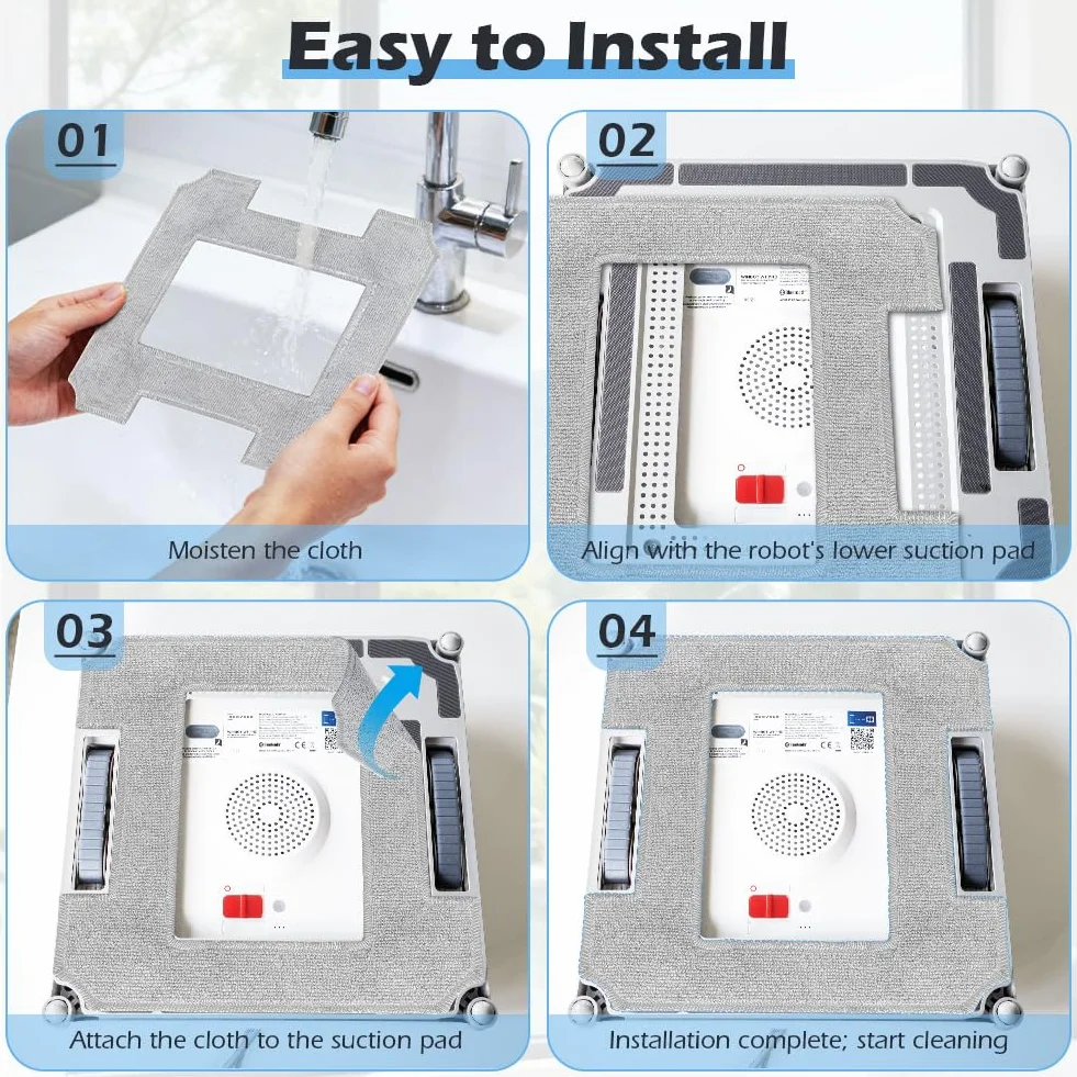 AUYAO Ściereczka do czyszczenia robota mikrofibry kompatybilna z ECOVACS W1 W1S W1S Upgrade W1S Pro W2 W2S Pro