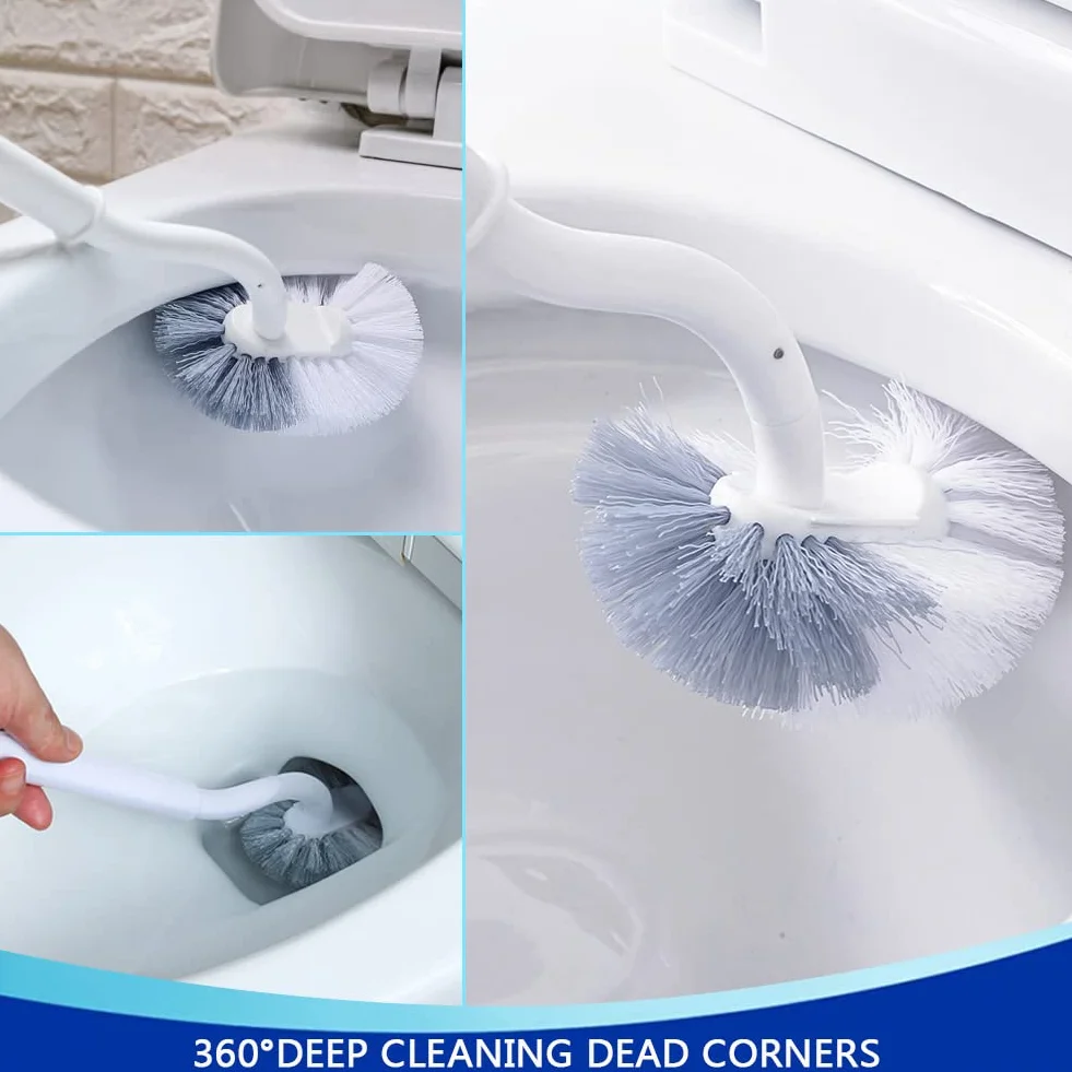 EINESIN 2 zestawy szczotki do toalety plastikowa z mocnym włosiem wąska kompaktowa biała