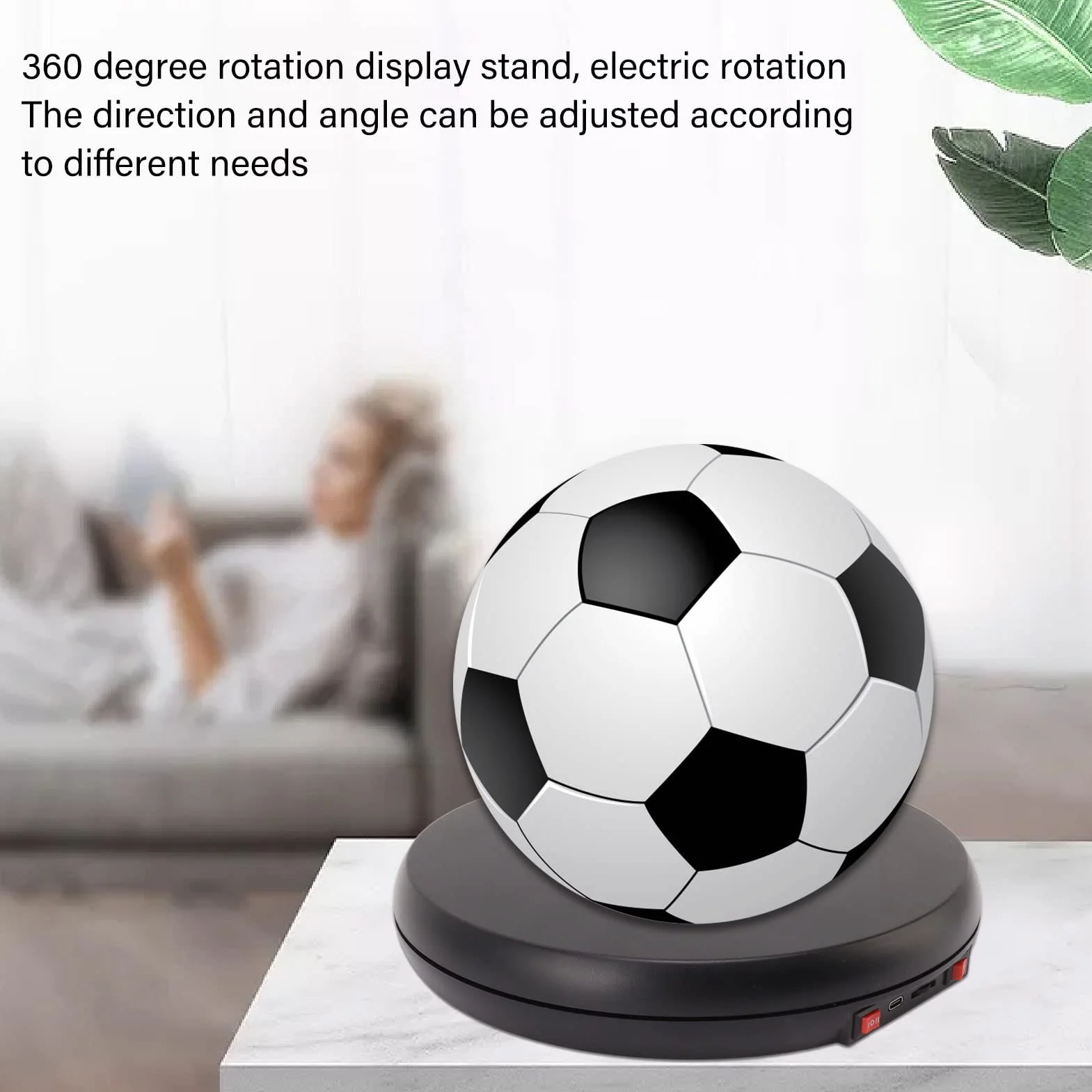 Elektryczny Zmotoryzowany Obrotowy Stojak Obrotowy z diodą LED, Fotografia 360 Stopni Gramofon Produkt Stojak Obrotowy do Wyświetlania Fotografii Produktowej Zegarek Jubilerski (Czarny)