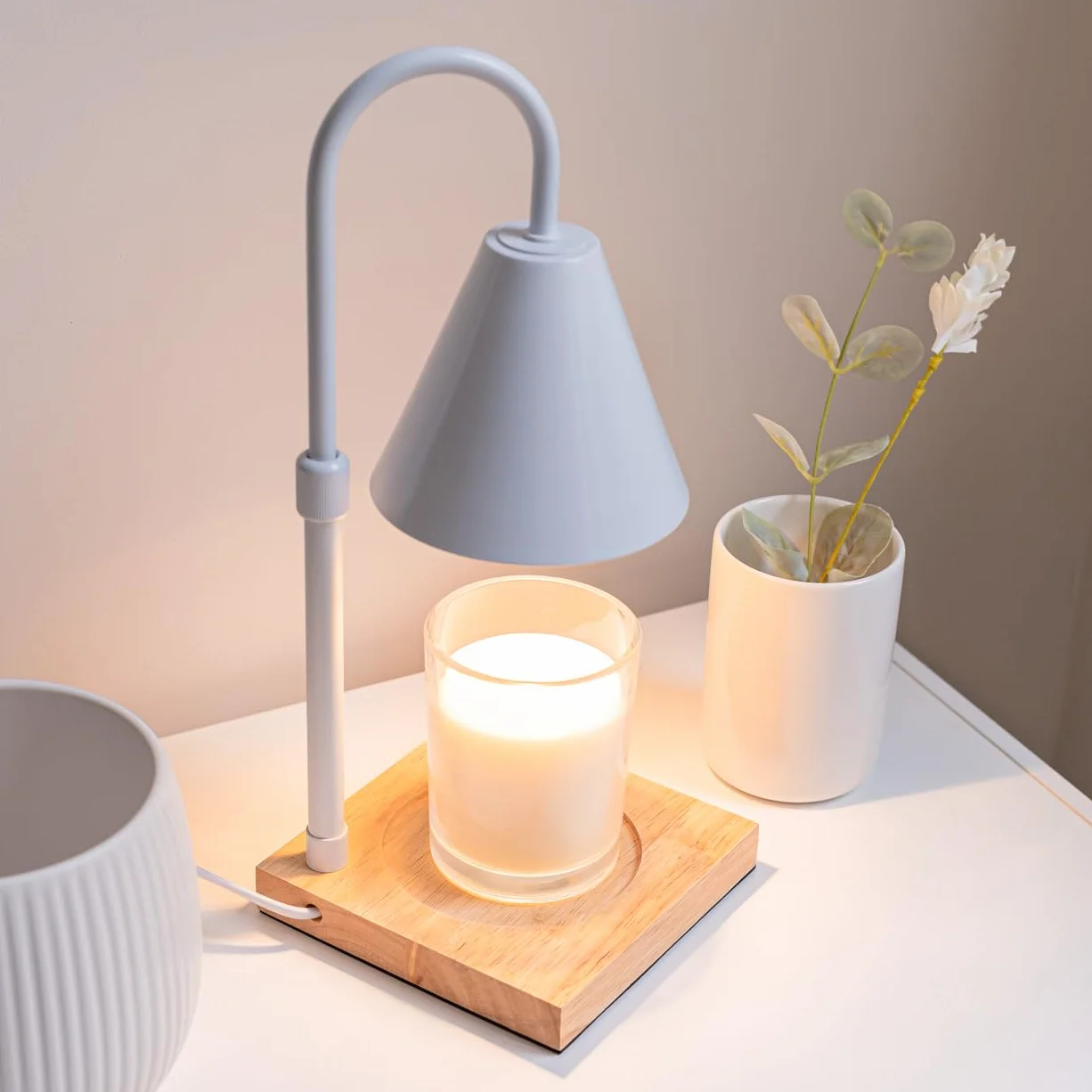 Flamingueo Lampa Podgrzewacza Świec z Timerem, Regulowana Intensywność, Candle Warmer Lamp