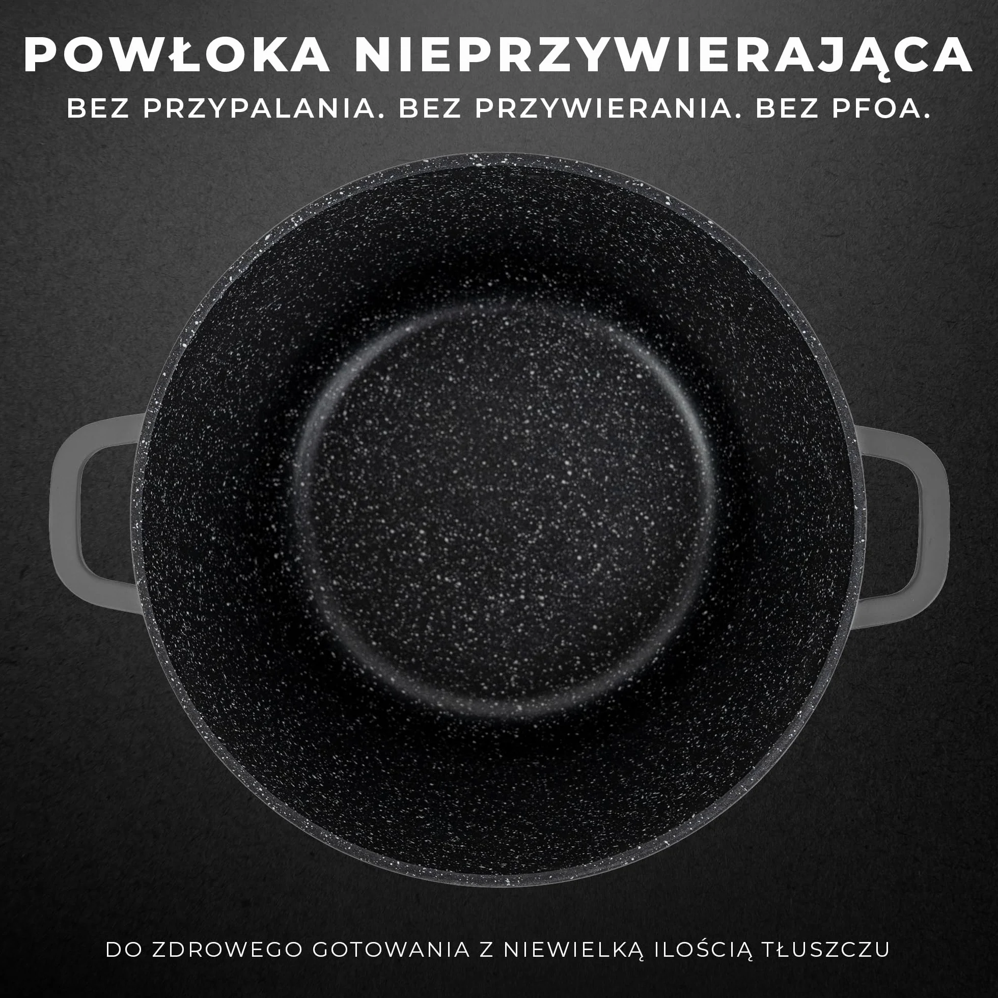 KARL HAUSMANN Garnek Aluminiowy z Powłoką Granitową 10L Ø 28cm ze Szklaną Pokrywką