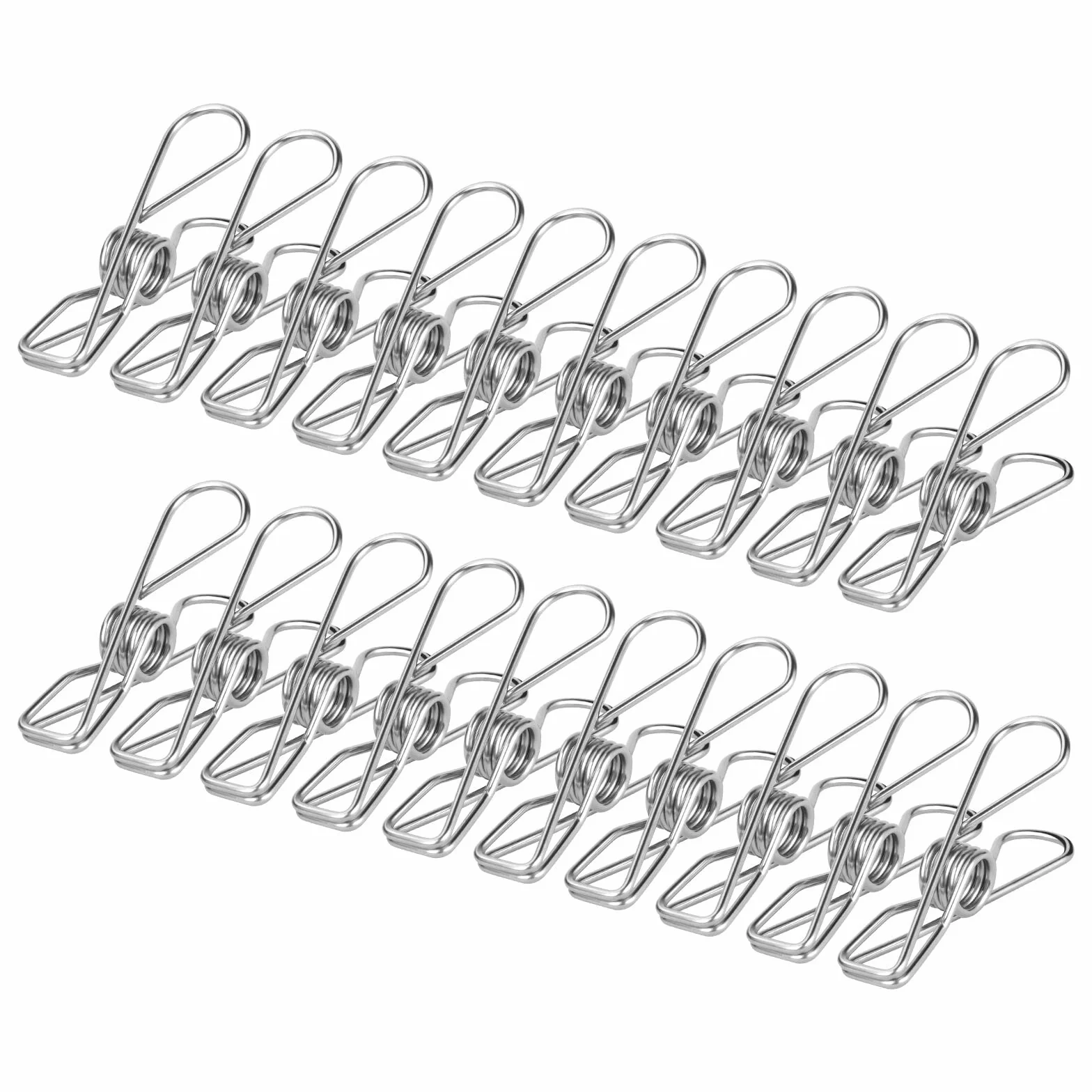 Vicloon Spinki do ubrań, spinacze do ubrań, 100 szt. spinek ze stali nierdzewnej, 6 cm, mocne uchwyty metalowe klipsy do prania, wieszak na ubrania, do kuchni, biura