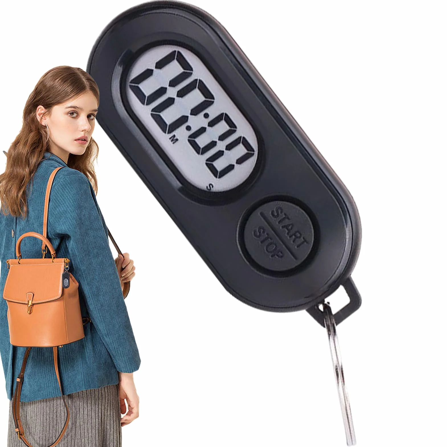 Breloki Stoper, Min-i Cyfrowe Zegarki Odpowiednie Do Klipsów Na Klucze Smycz Plecak, Przenośny Sportowy Stop Watch Breloczek, Ekran LCD Zegar Cyfrowy Akcesoria Do Odliczania