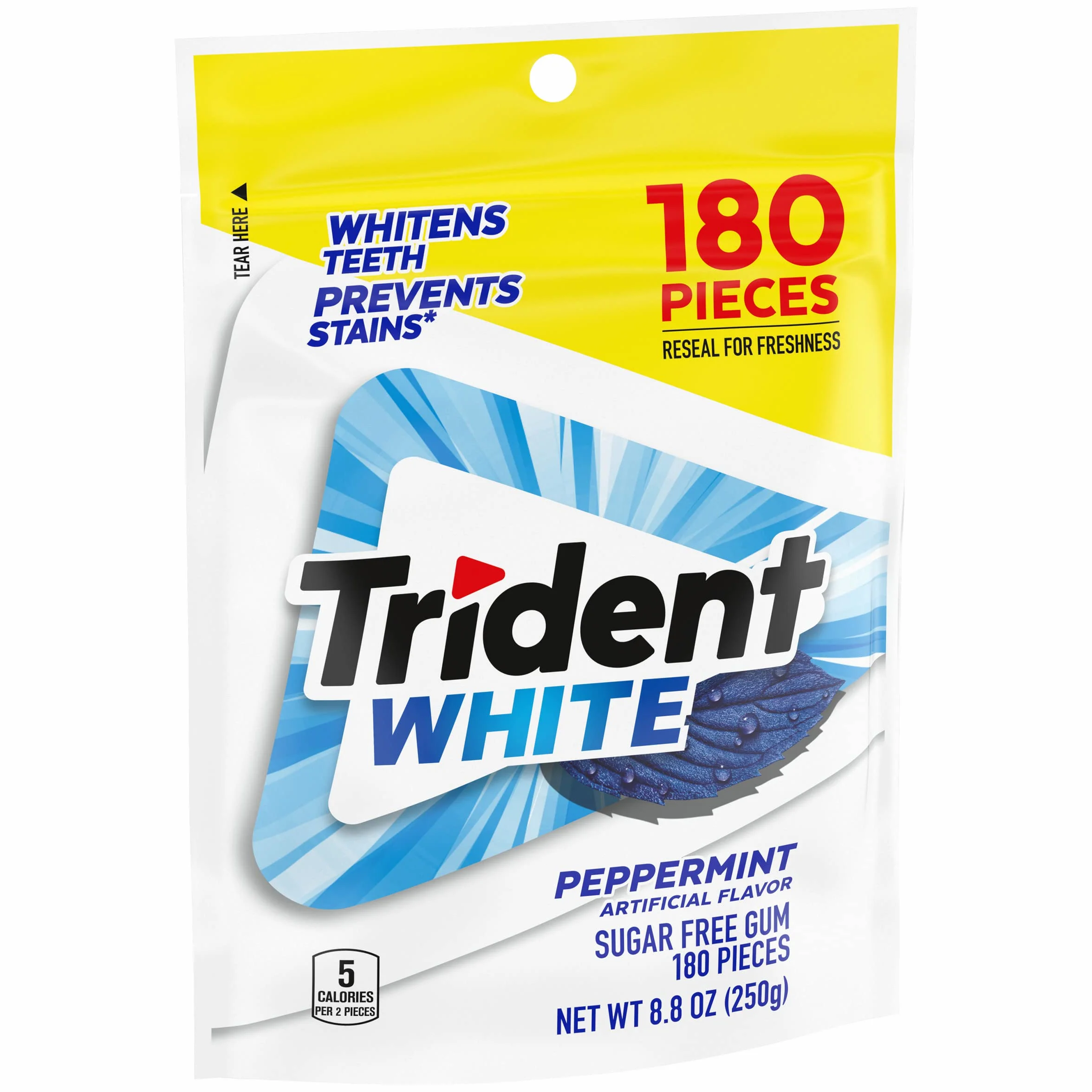 Trident White Peppermint Sugar Free Gum, 180 Pieces