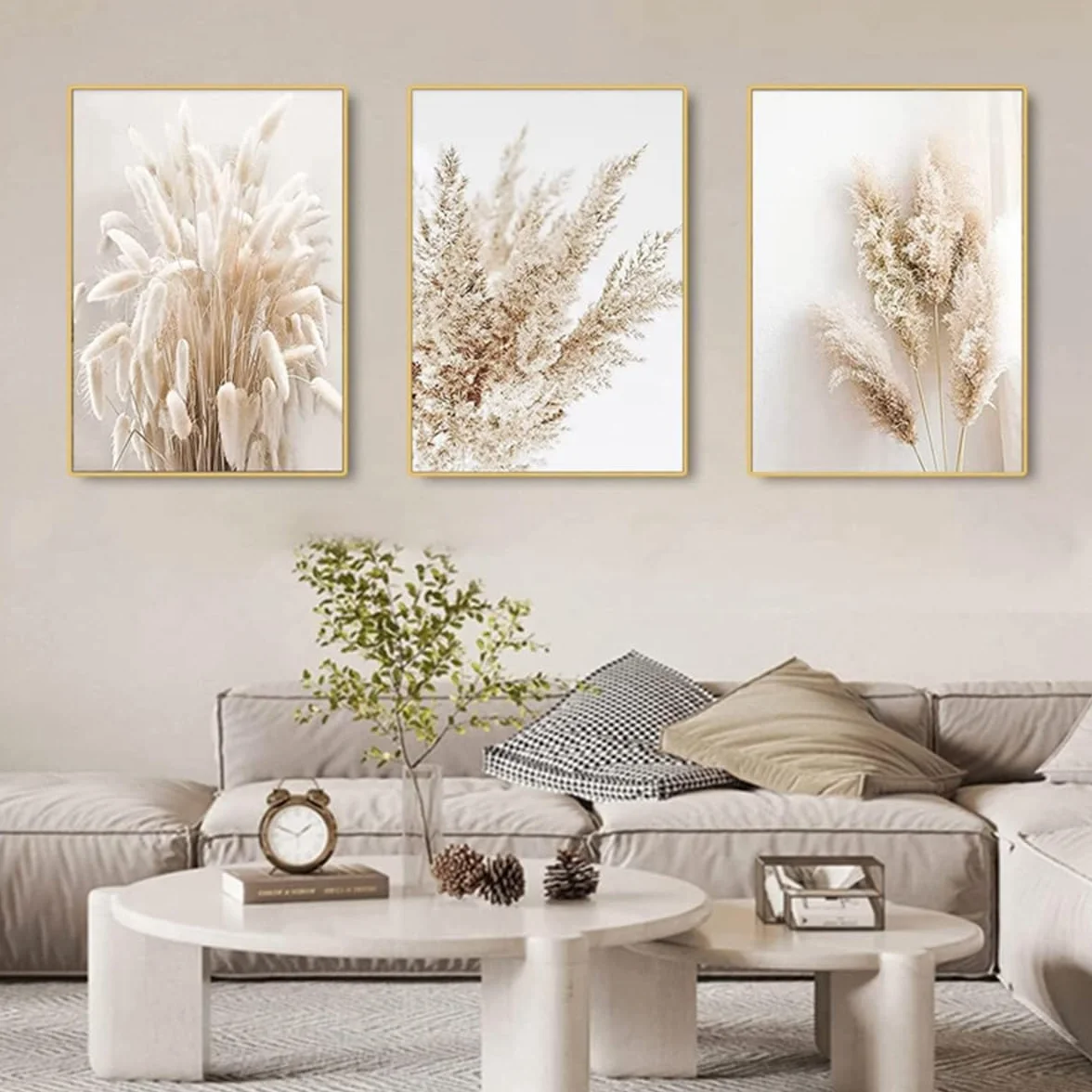 ZFTCN Zestaw 3 plakatów Boho abstrakcyjny rysunek kobiety liście botaniczne wydruki bez ramki 50 x 70 cm