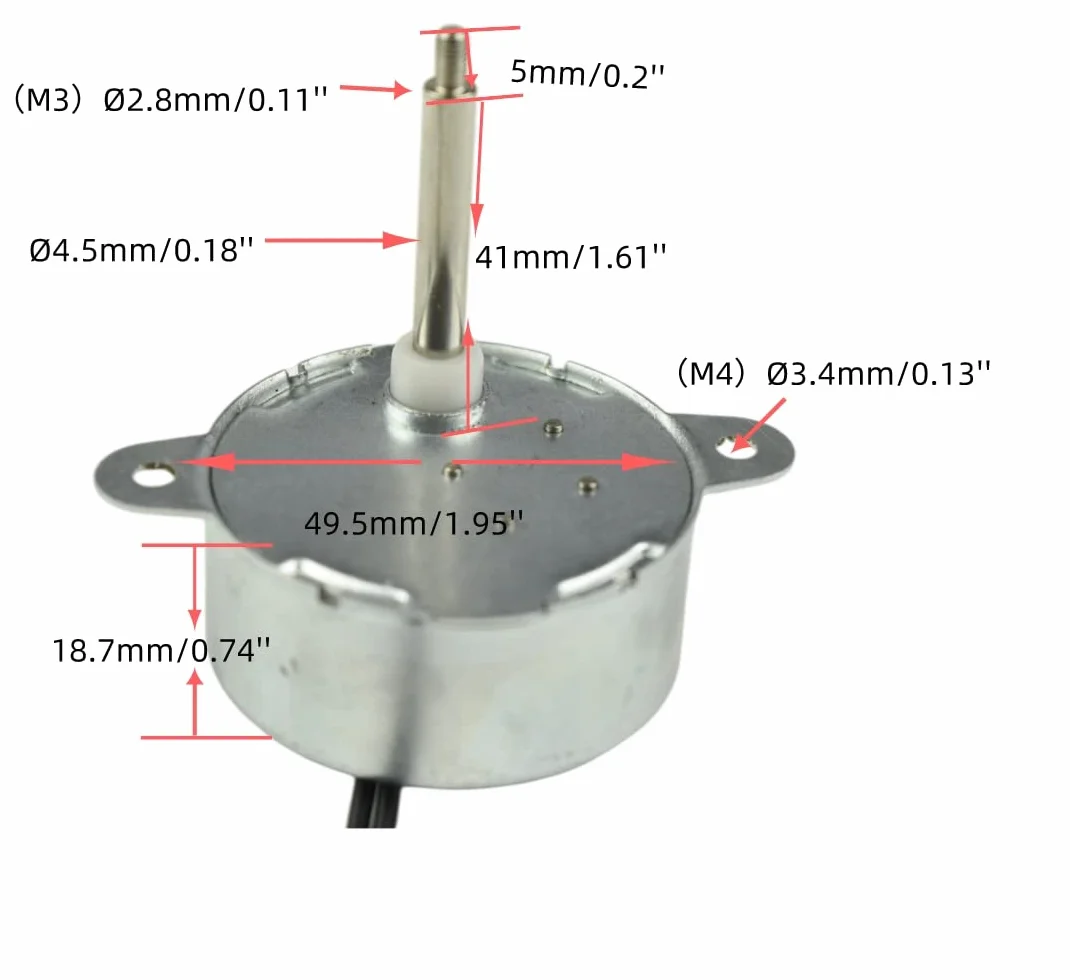 CHANCS TYC-40 silnik przekładniowy 12V DC 5 RPM wał 35 mm z zasilaczem DC wejście 110-240V