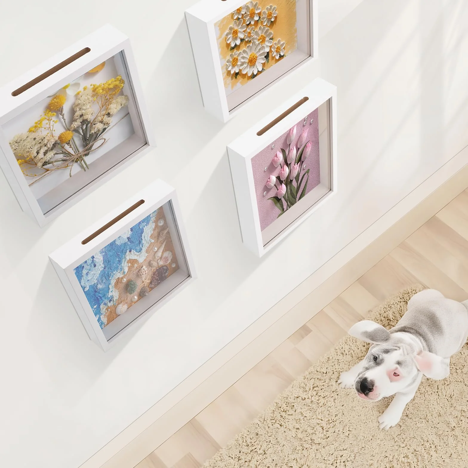 WISYOK Ramka 3D do napełniania, 22 x 22 cm, głęboka ramka 3D, głęboka ramka na ścianę i biurko, Shadow Box na zdjęcia, przedmioty, bukiet ślubny, dzieła sztuki "zrób to sam" (czarna)