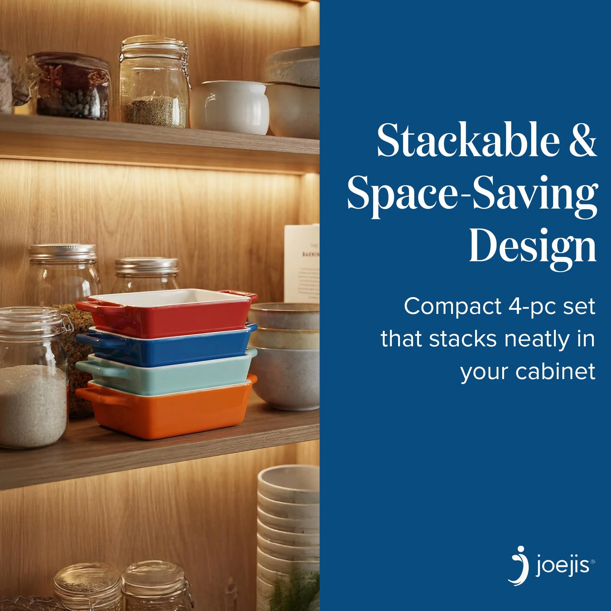 Zestaw 4 małych ceramicznych naczyń prostokątnych do lasagne i terrine, naczynie do piekarnika, zmywarka