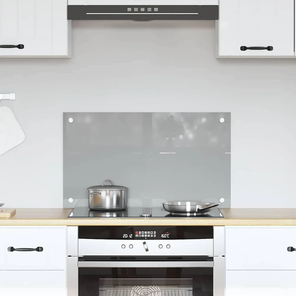 vidaXL Panel kuchenny Jasnoszary 70 x 40 cm szkło hartowane, Nowoczesny, trwały szkło backsplash do kuchni, odporny na ciepło, stylowy wygląd, łatwy montaż