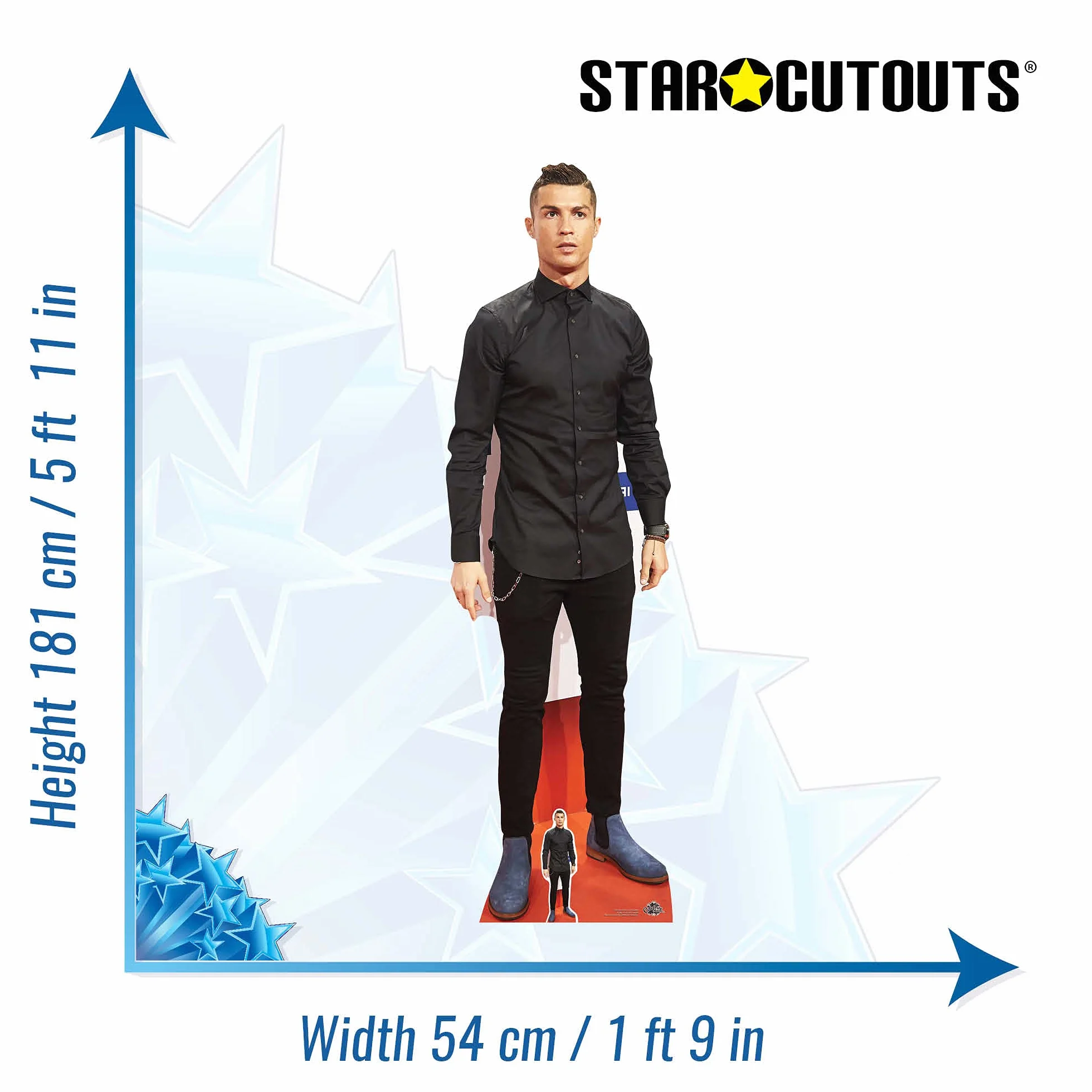 Karton z wycięciem Christiano Ronaldo, wielokolorowy, 181 cm