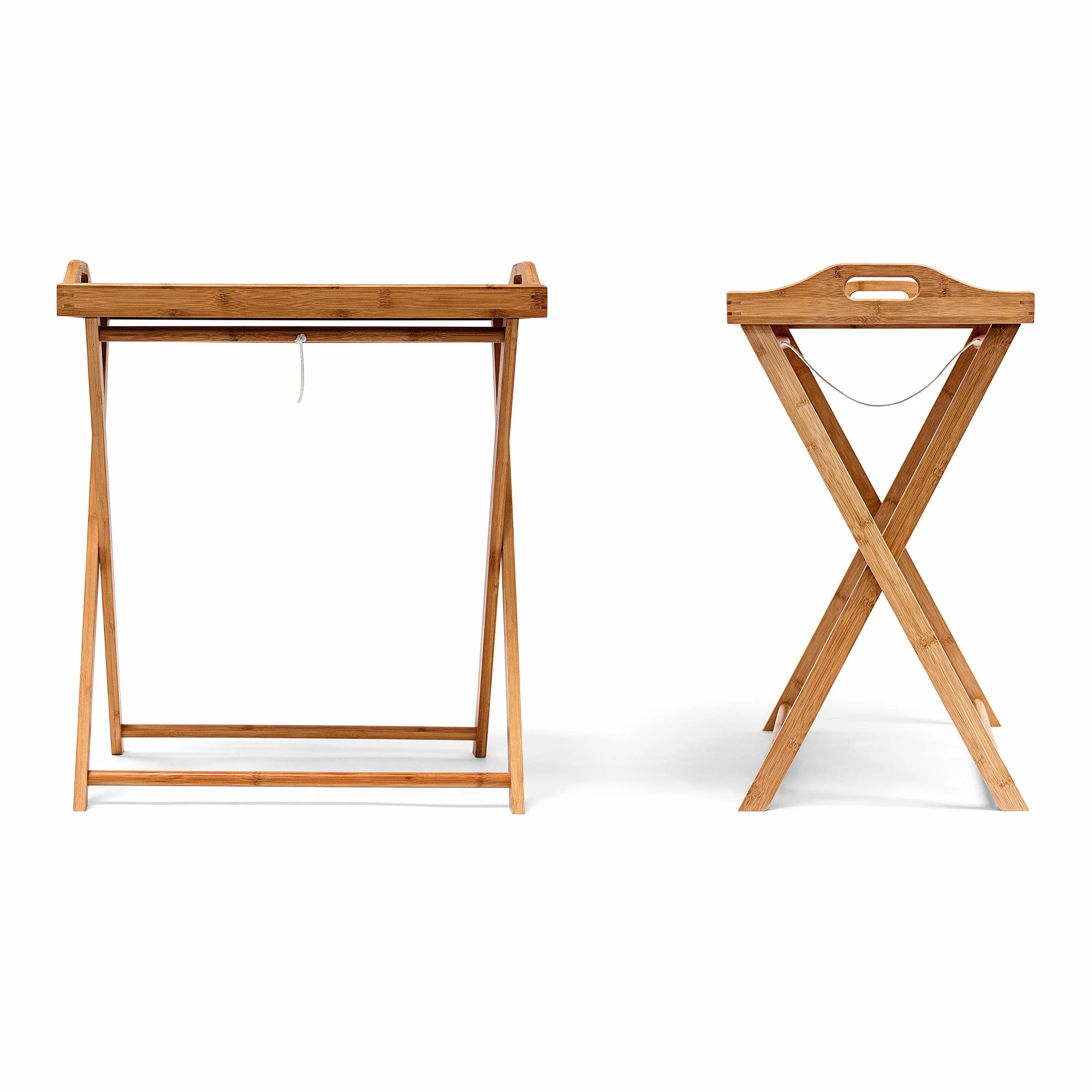 Relaxdays bambusowa taca śniadaniowa składany stolik na laptopa 63,5 x 55 x 35 cm jasnobrązowy