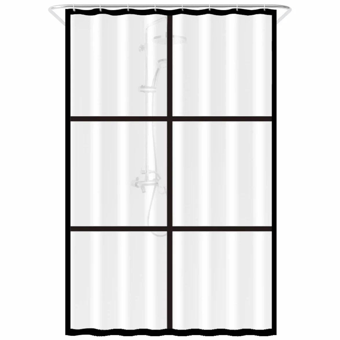 Zasłona prysznicowa 120 x 200 cm – odporna na pleśń i działanie wody - materiał PEVA - z taśmą obciążającą - w zestawie z haczykami - Matt transparant