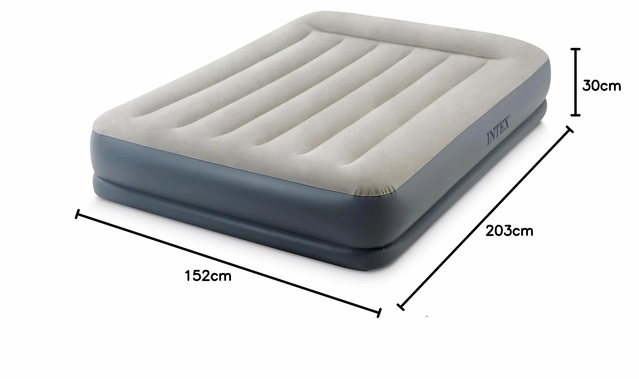 Intex Queen poduszka Rest Mid-Rise łóżko dmuchane z włókna szklanego RP 152 cm x 203 cm x 30 cm
