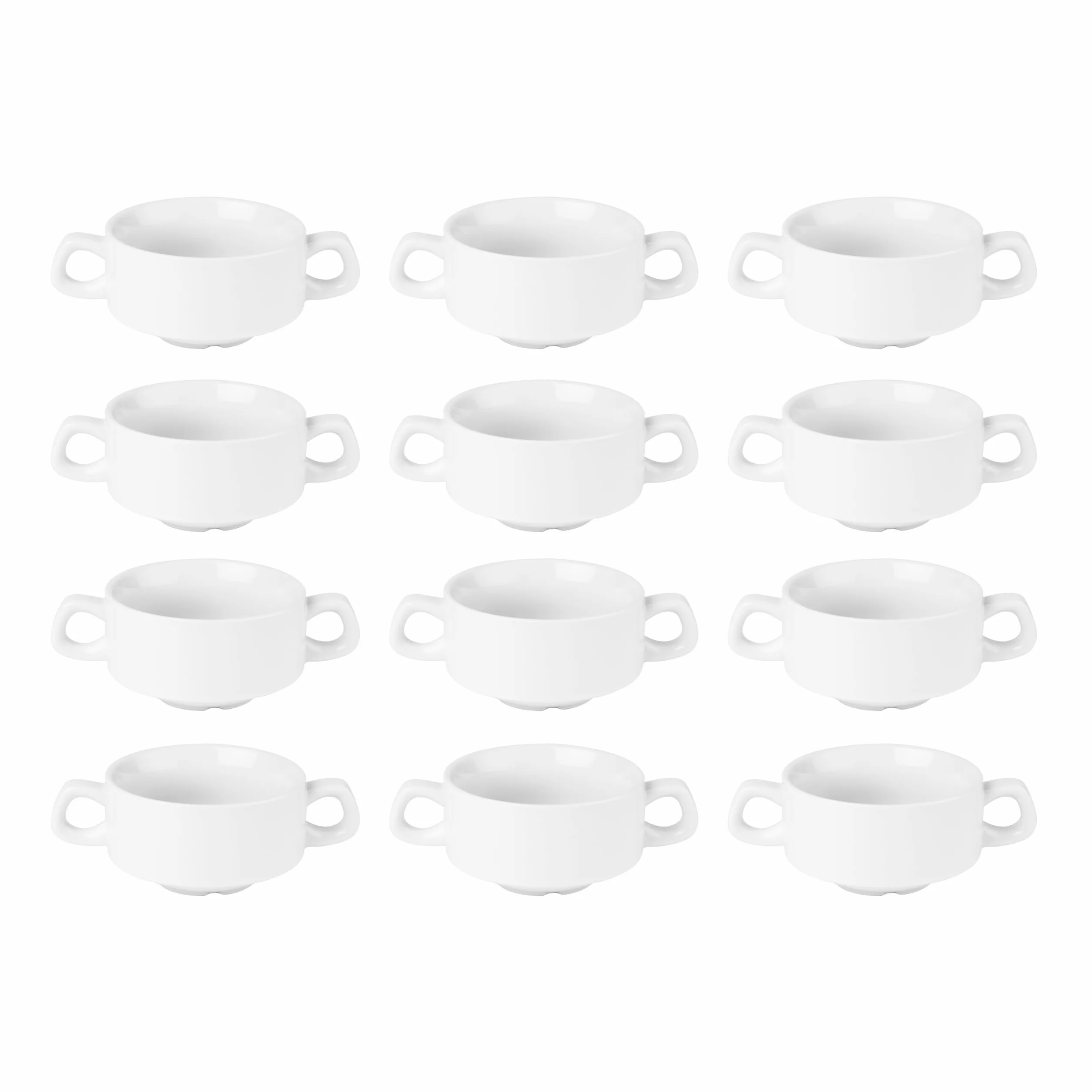 Olympia Miski do zupy z białej porcelany 300 ml x 12