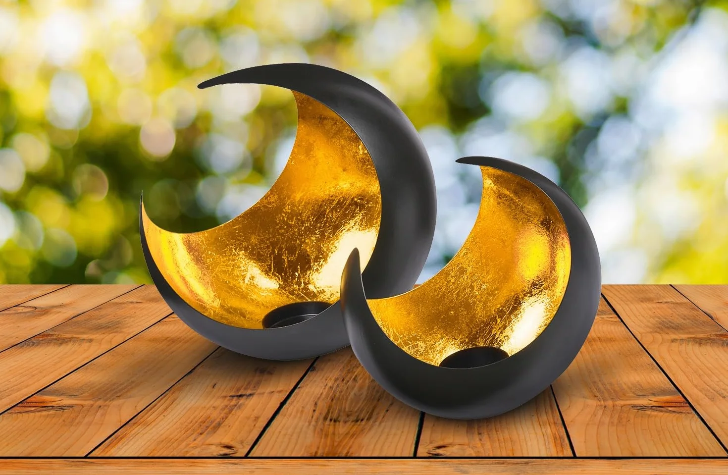 Złoty dekoracyjny świecznik na tealight 20 cm metalowy