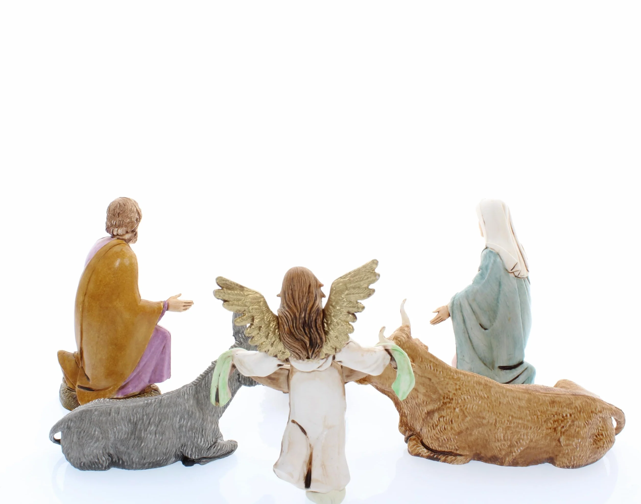 Moranduzzo Szopka, 6 figurek do szopki, 13 cm, skala 1:15, niezniszczalne figurki szopki, styl z XVIII wieku, ręcznie wykończony obraz, oficjalny produkt, wyprodukowano we Włoszech, rzeźbiarz M. Landi